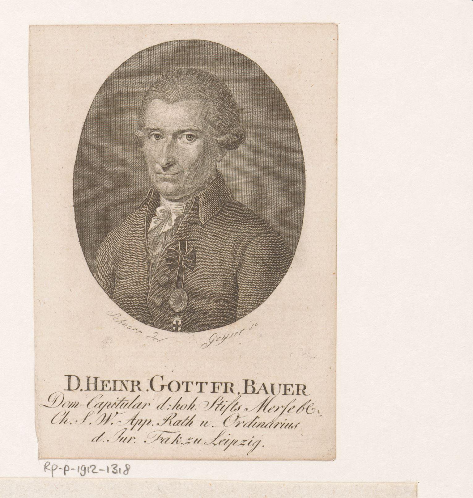 Portret van Heinrich Gottfried Bauer