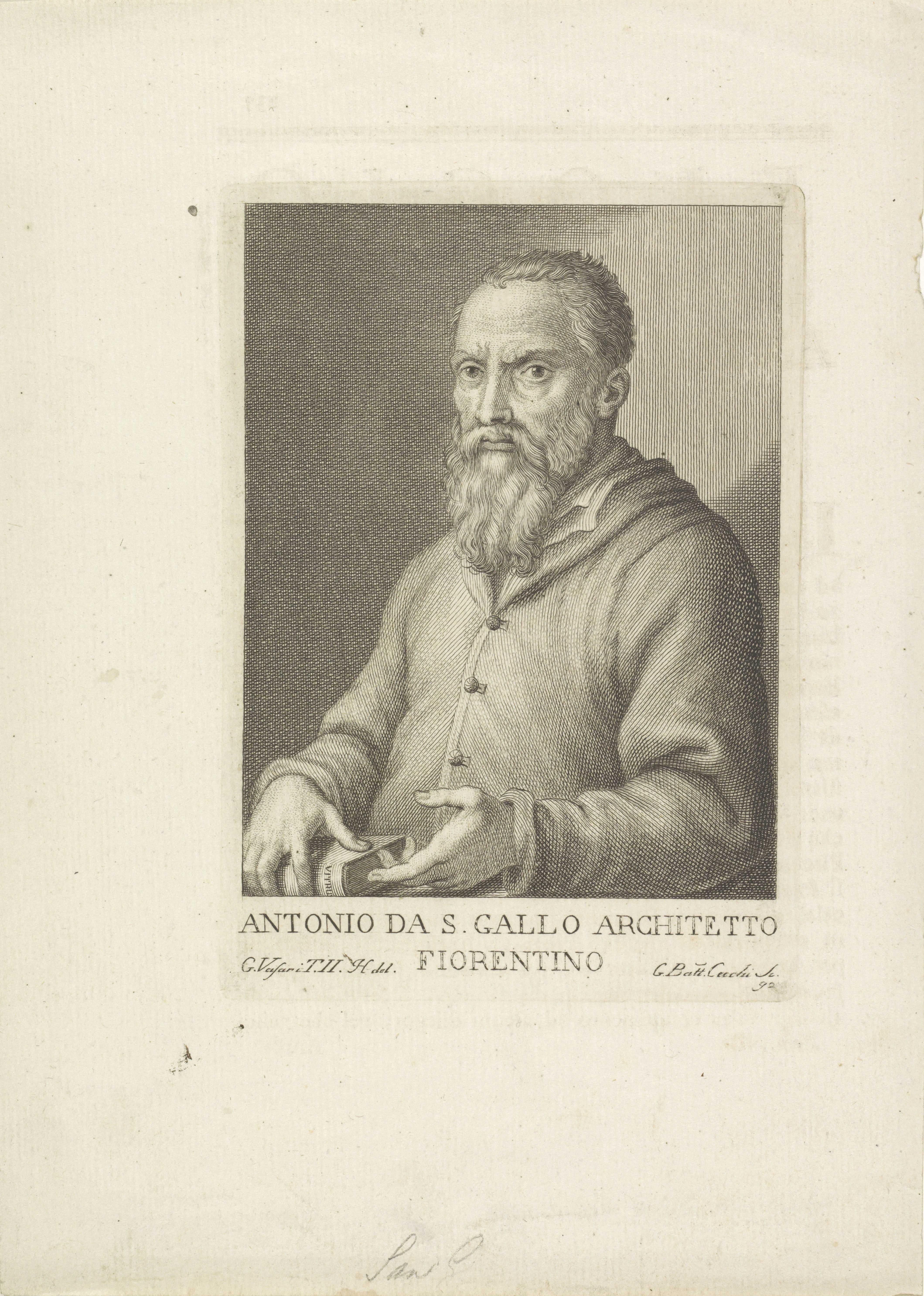 Portret van architect Antonio da Sangallo de oudere