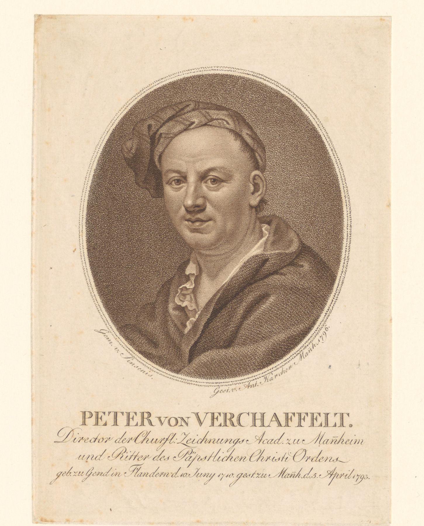 Portret van Peter von Verschaffelt