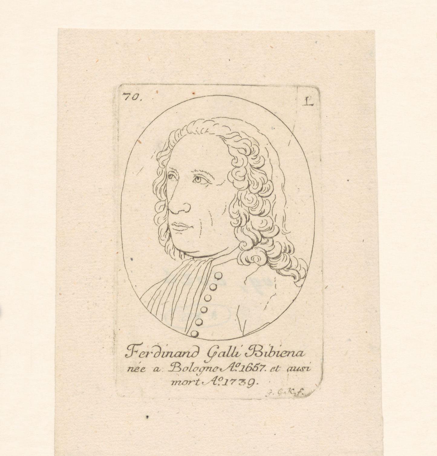 Portret van Ferdinando Galli da Bibiena