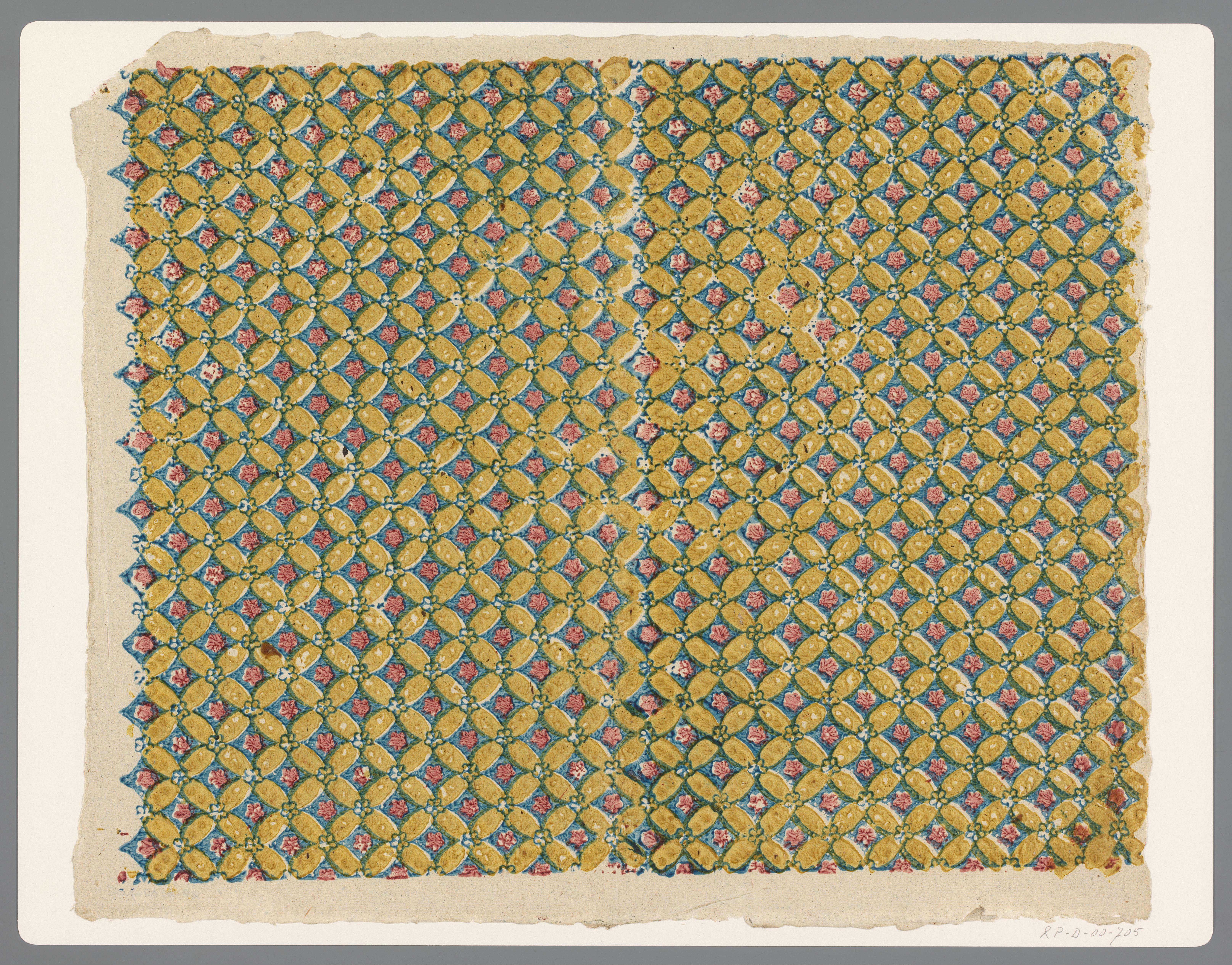 Blad met ruitenpatroon van bloemmotief