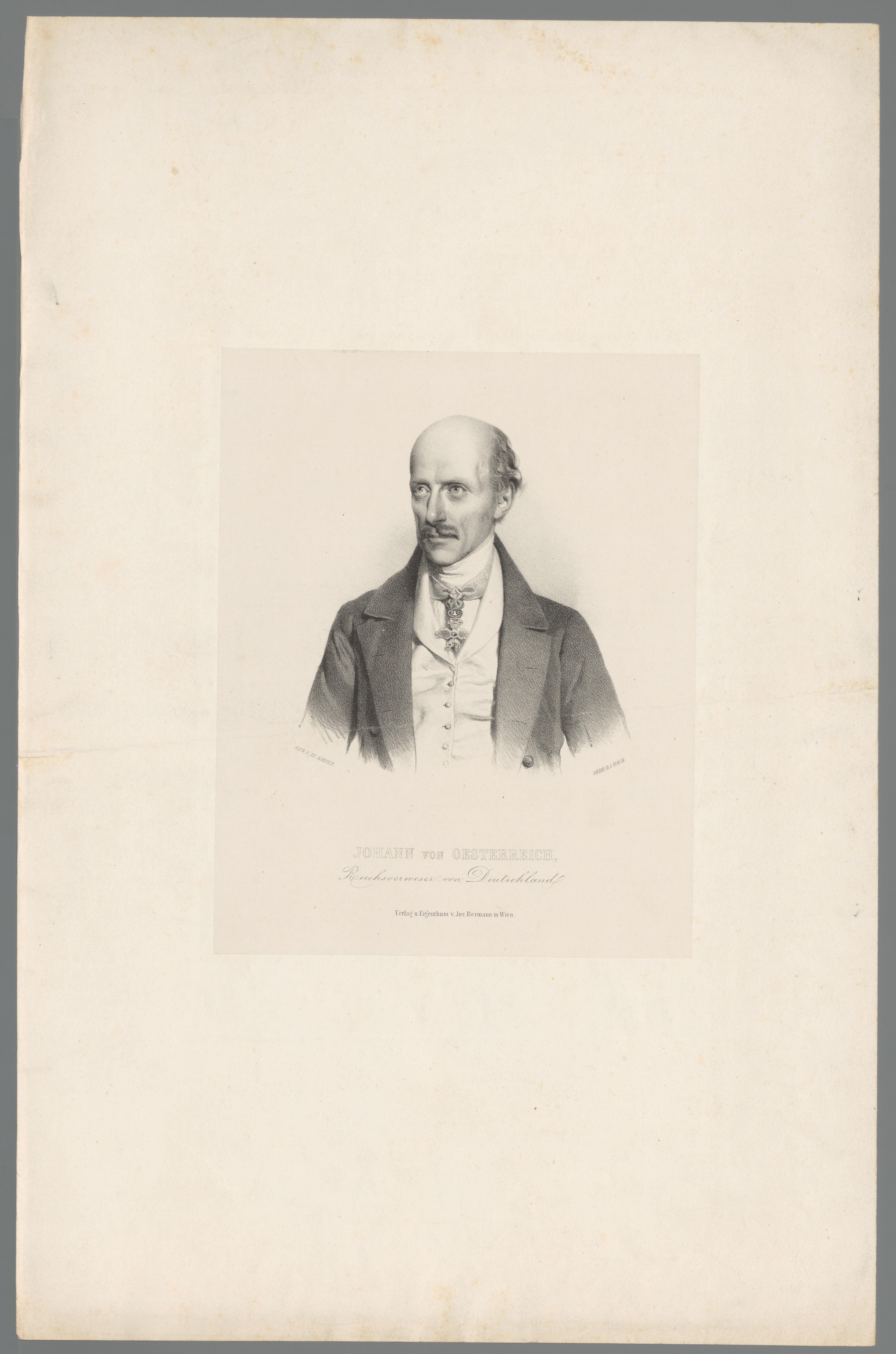 Portret van Johann, aartshertog van Oostenrijk