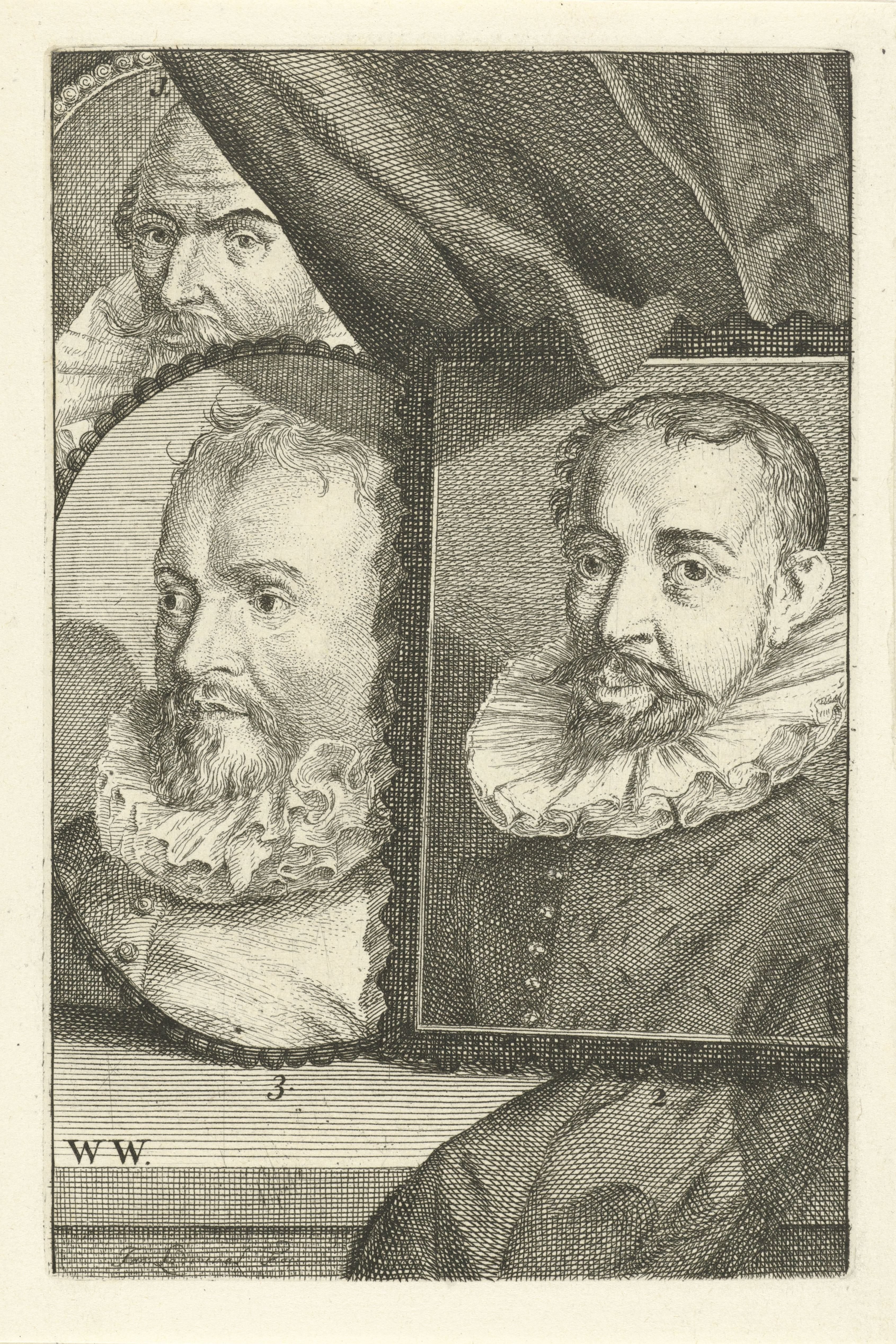Portretten van Frans Badens, Adriaen de Vries en Jan Antonisz. van Ravesteyn