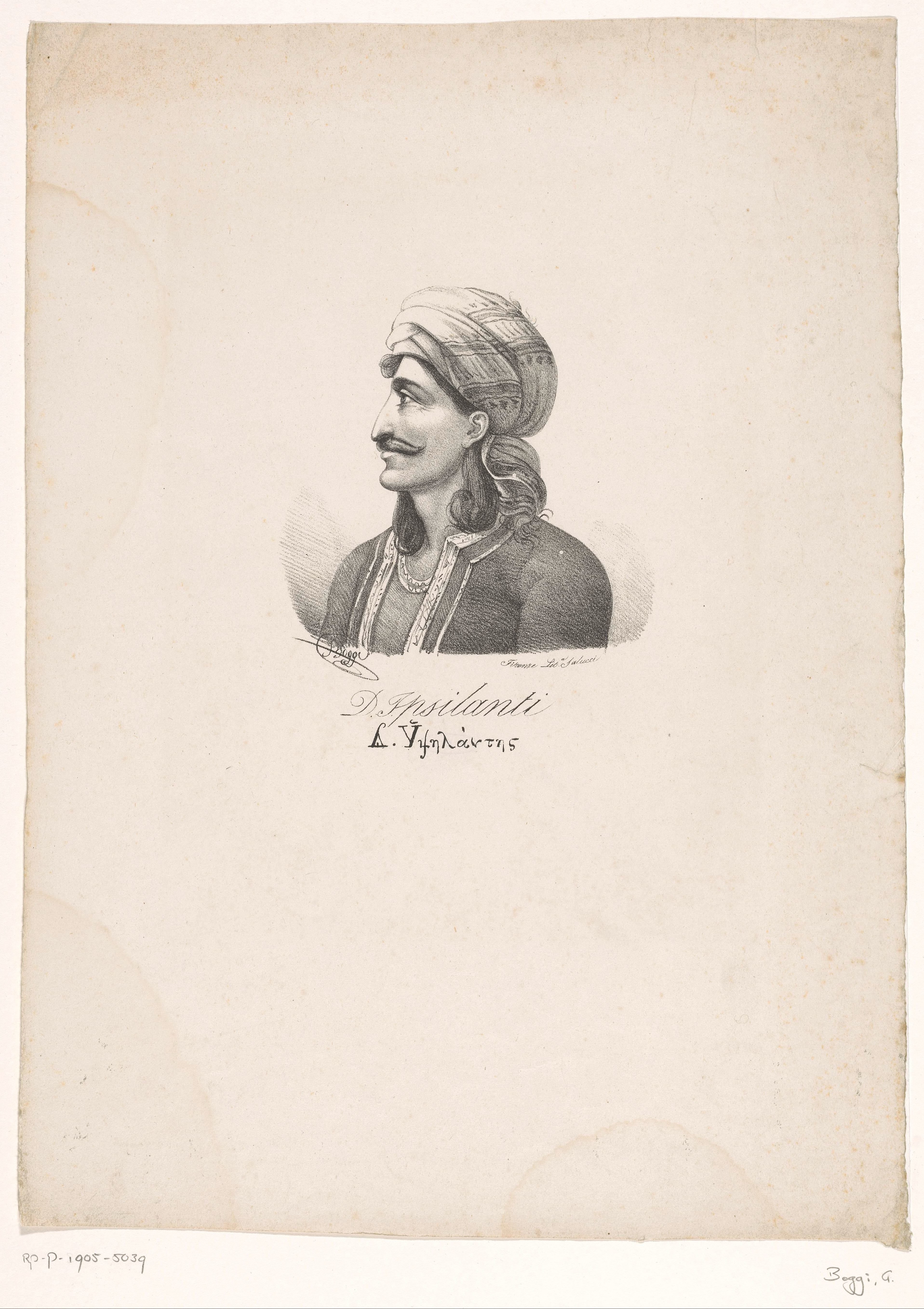 Portret van Demetrios Ypsilantis