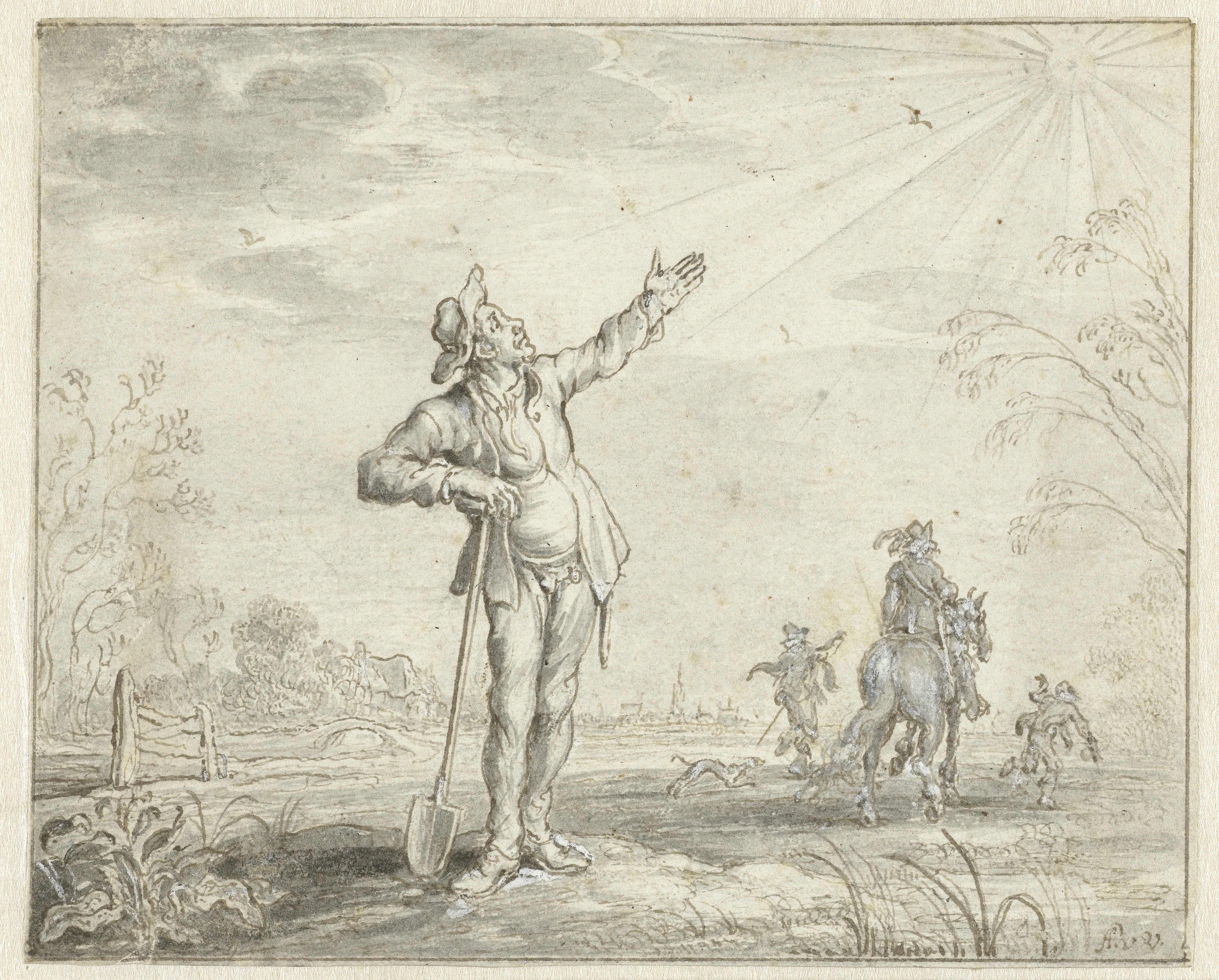 Unhappy Hireling Pointing at the Sun
