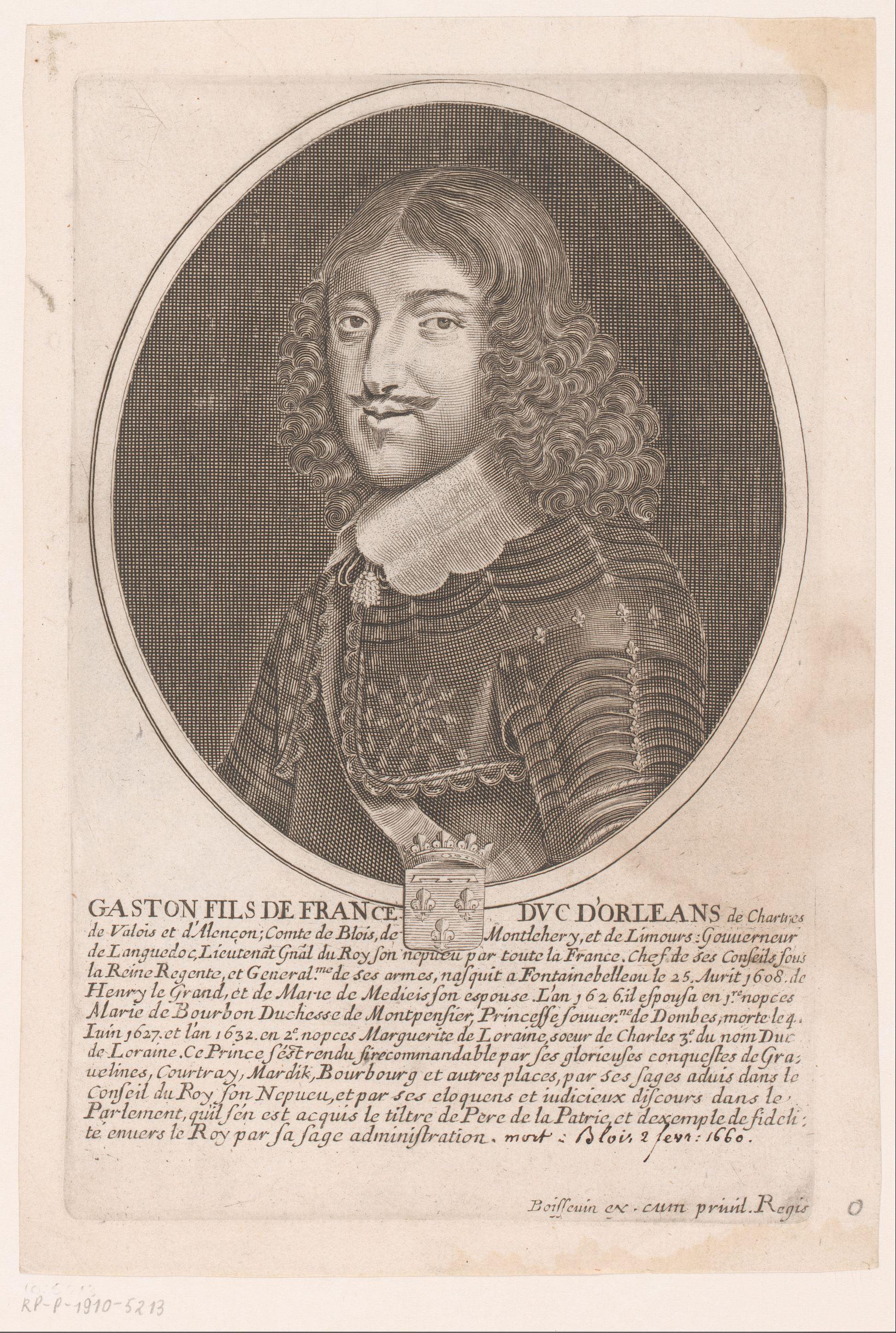 Portret van Gaston van Orléans