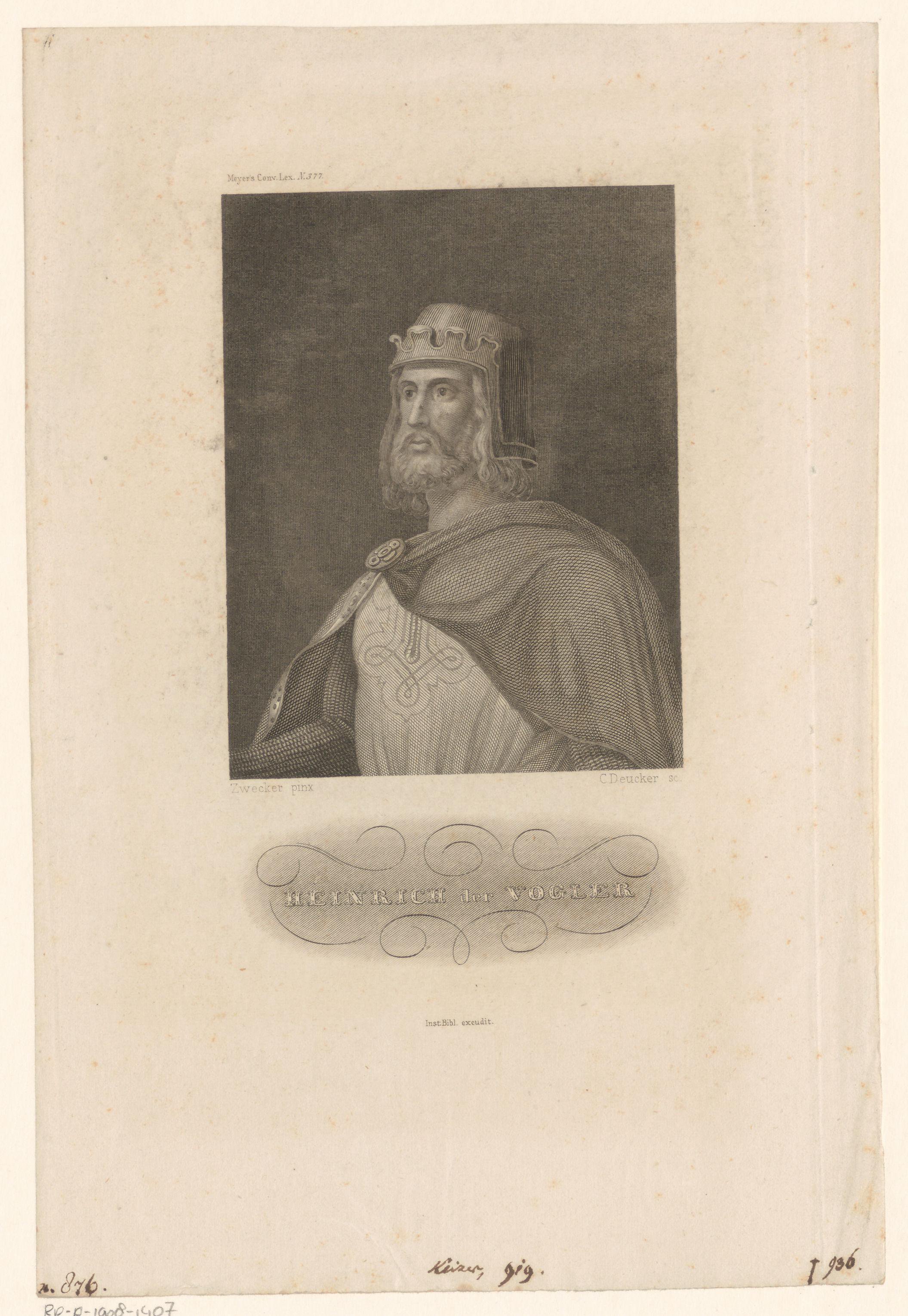 Portret van Hendrik I, koning van Duitsland
