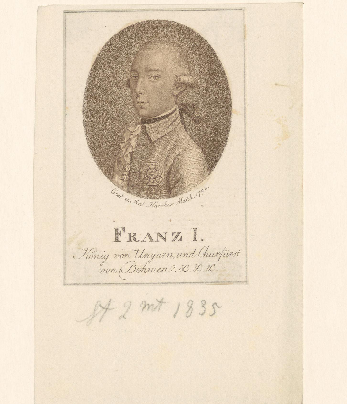 Portret van Frans II Josef Karel, Rooms-Duits keizer