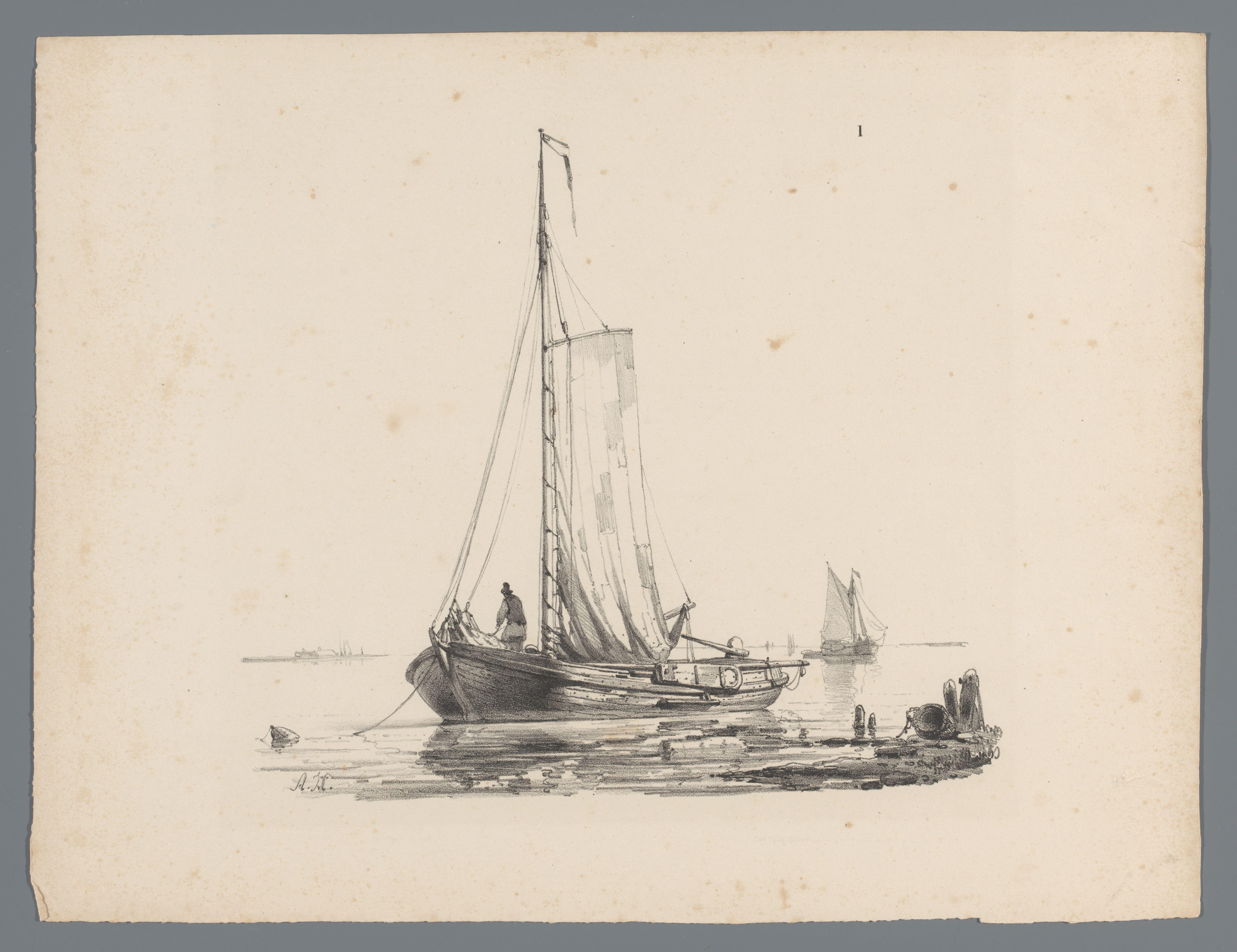 Zeilboot met figuur