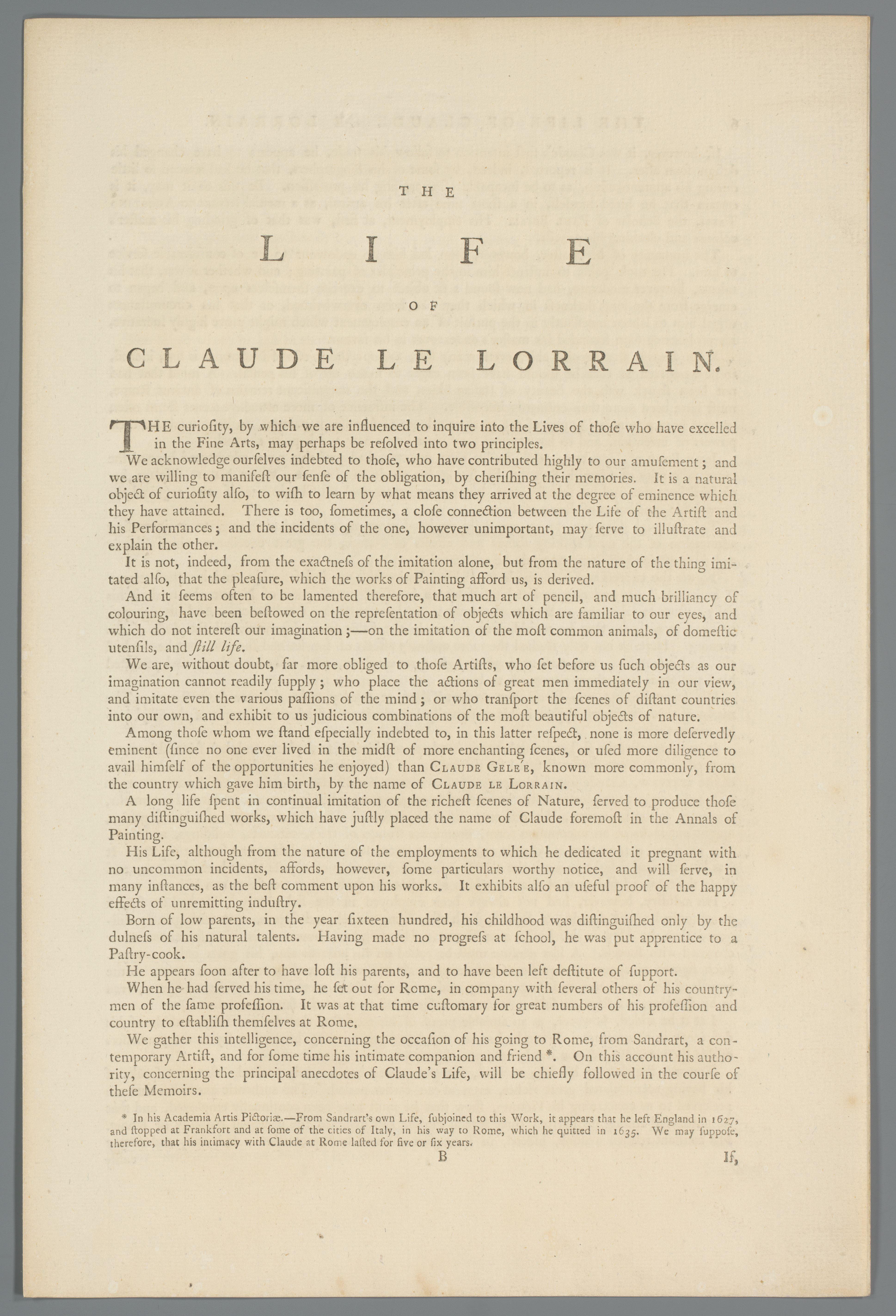 Beschrijving van het leven van Claude Lorrain