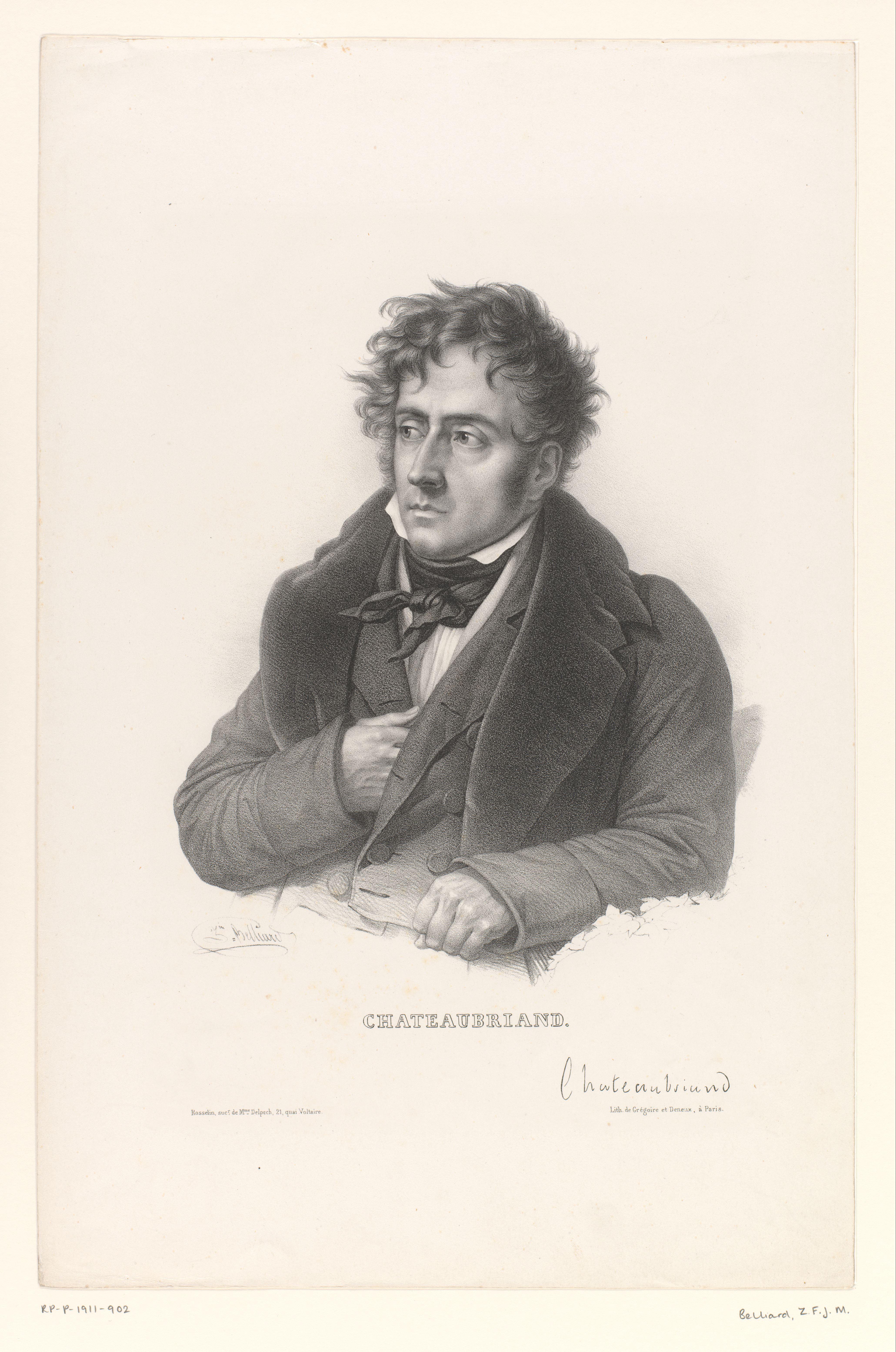 Portret van de dichter en politicus François-René de Chateaubriand