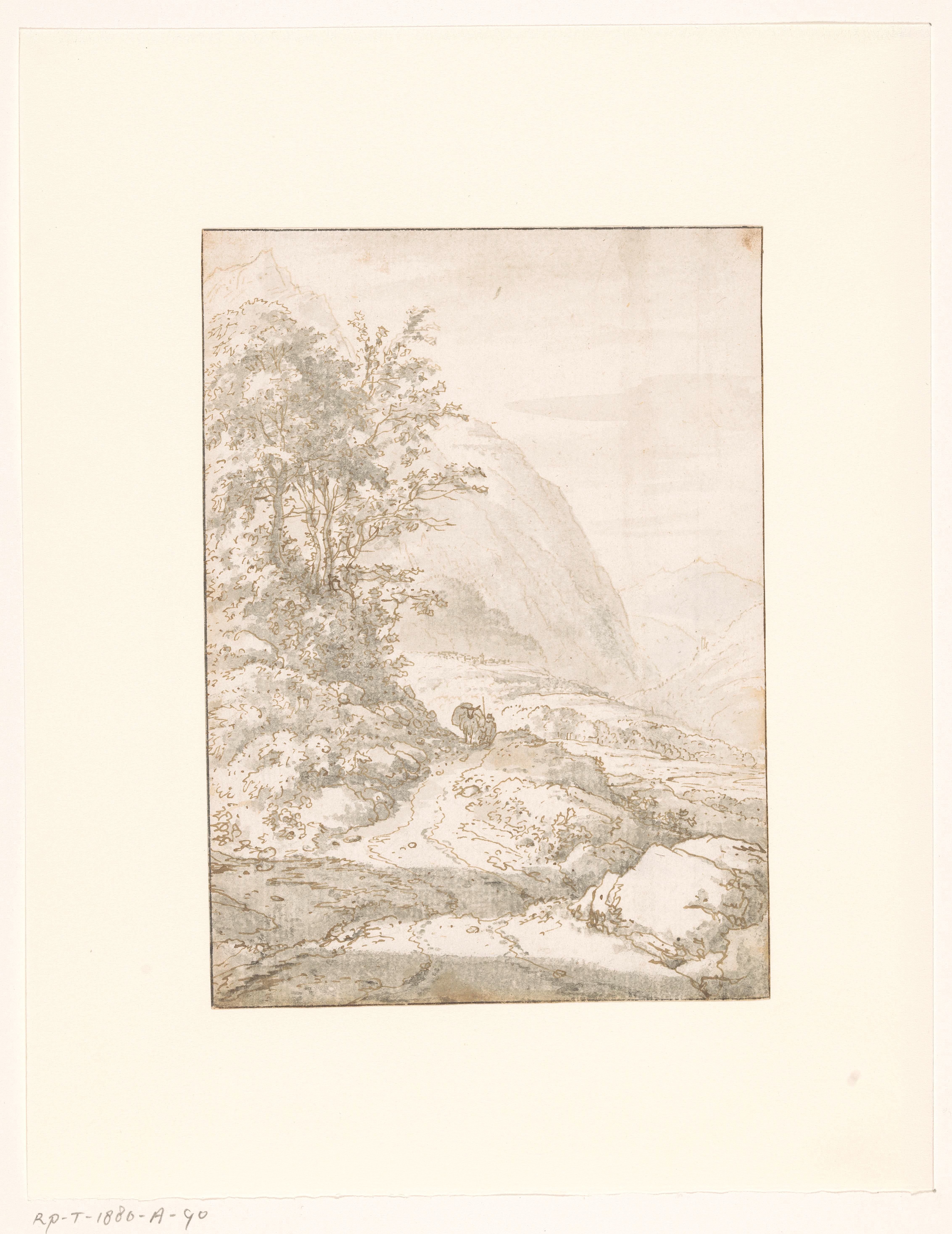 Mountain Path with a Laden Donkey