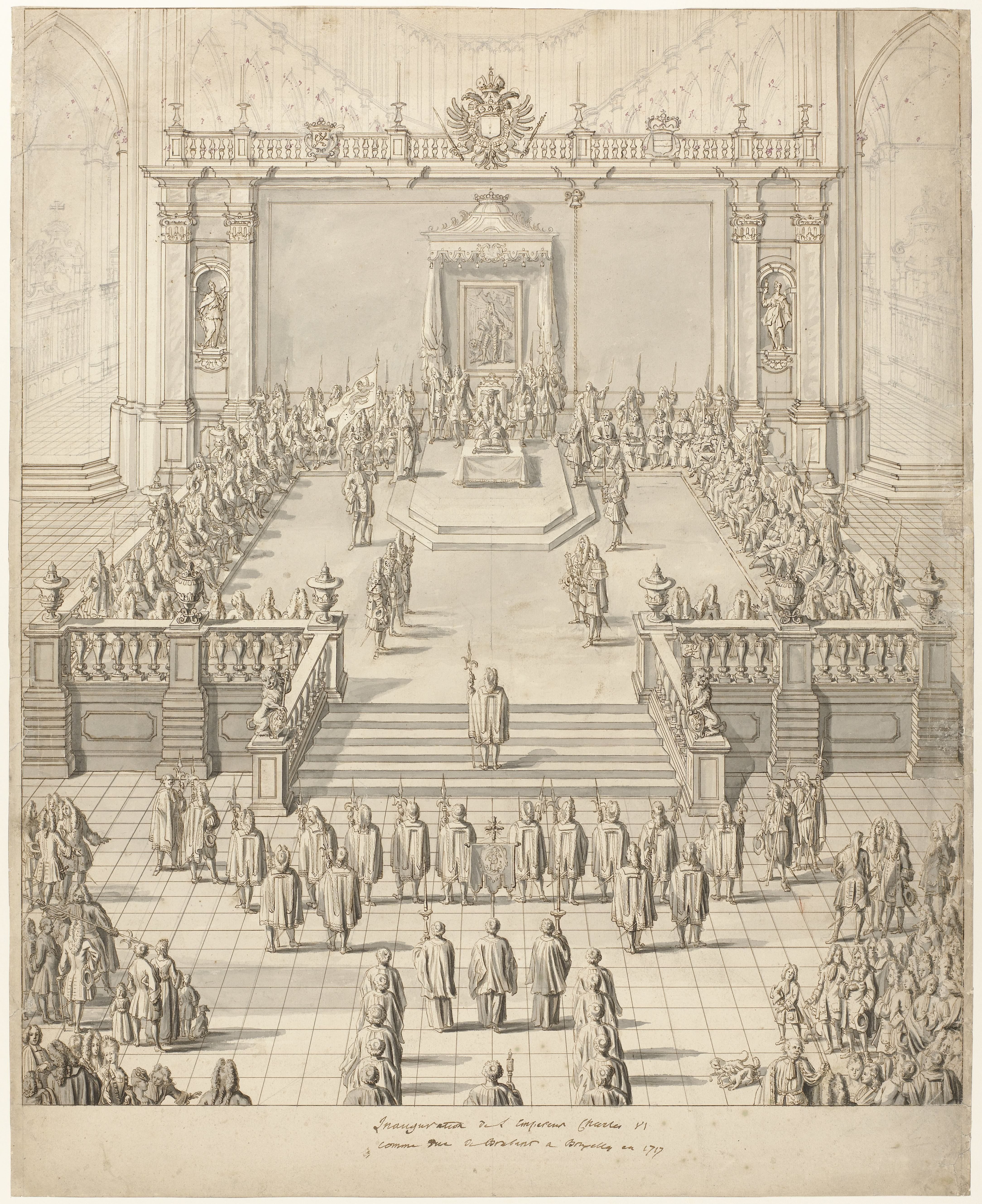 Inhuldiging van keizer Karel VI in de Sint-Bavokerk te Gent in 1717