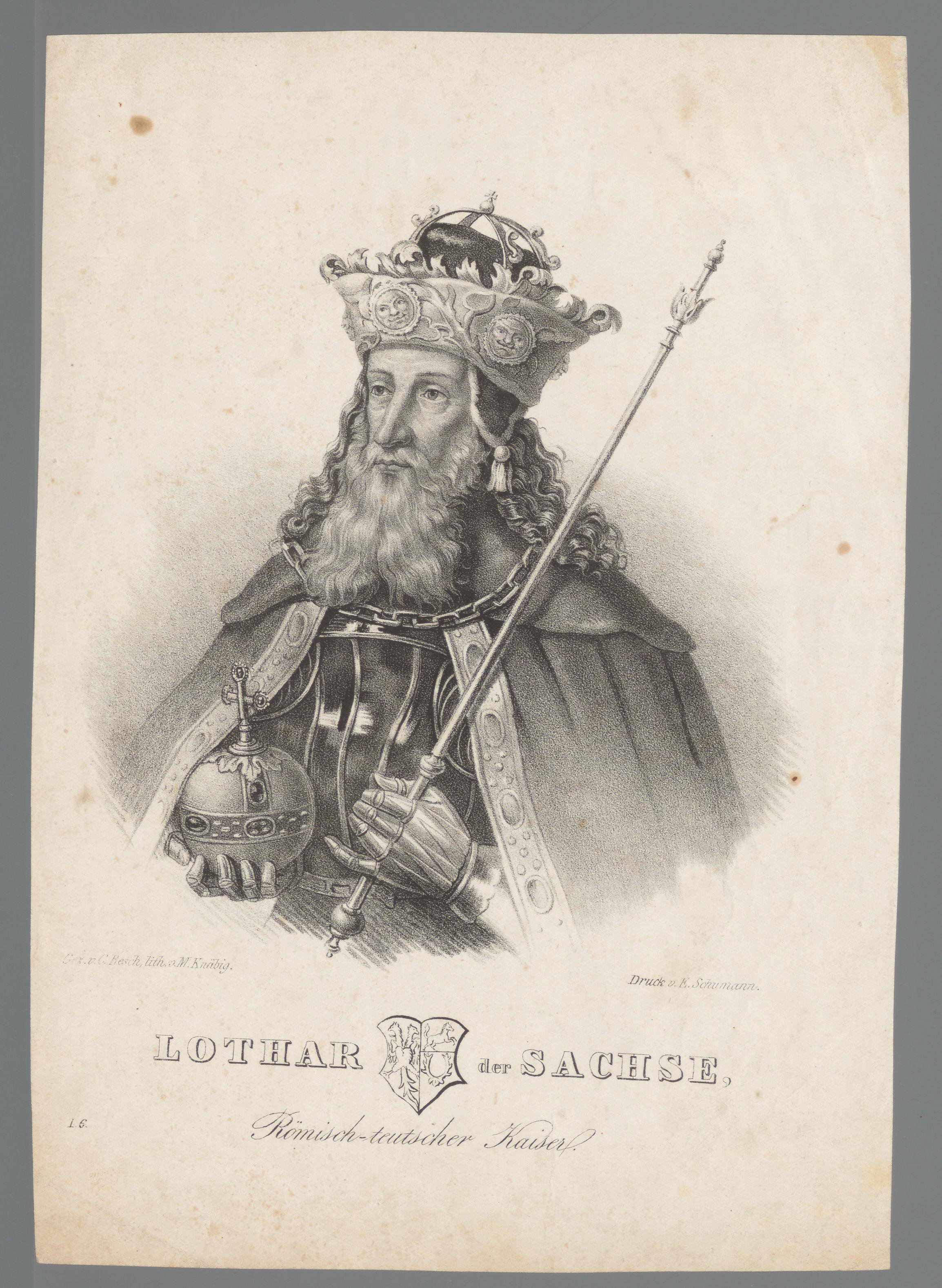 Portret van Lotharius, keizer van het Heilige Roomse Rijk