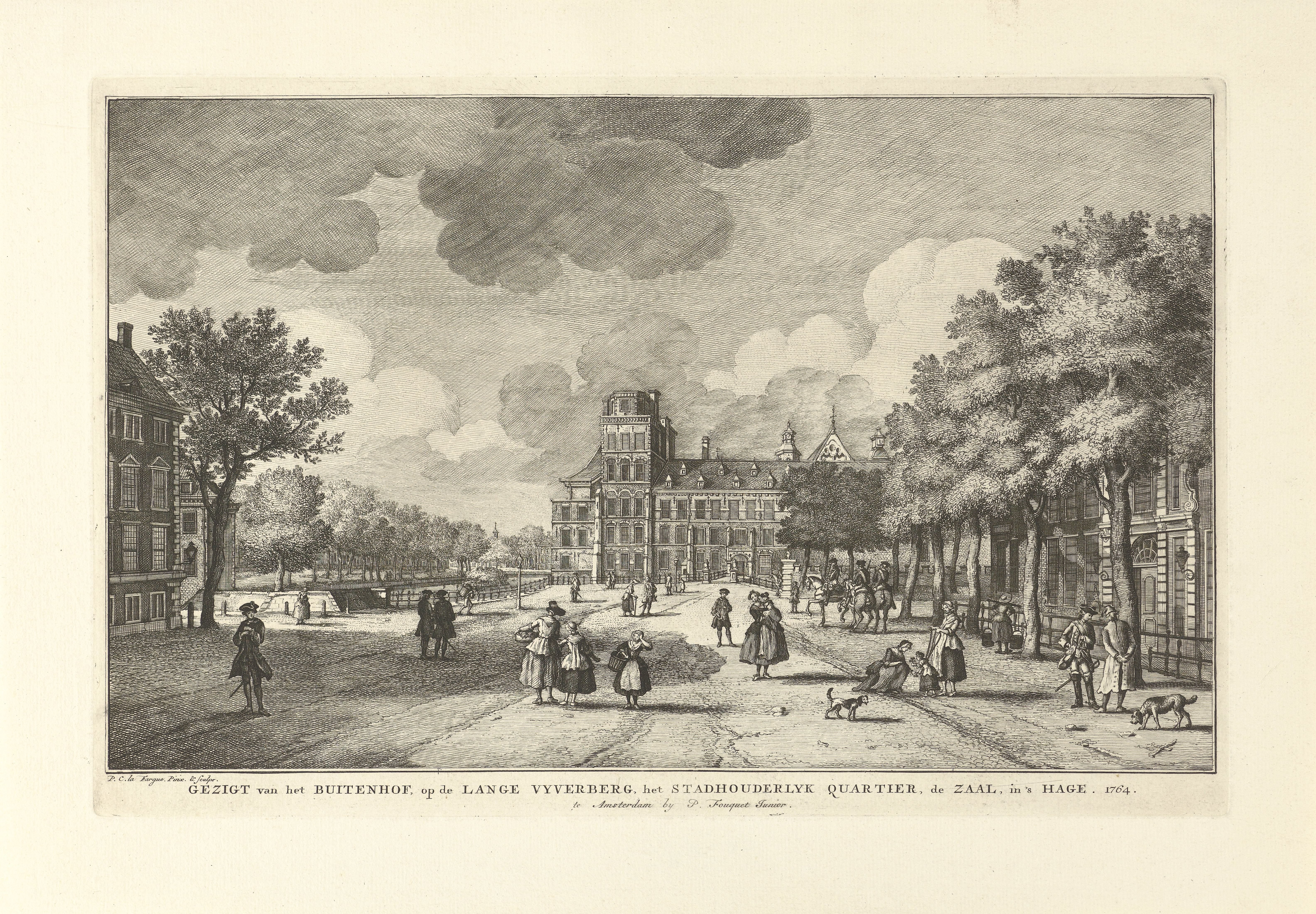 Gezicht vanaf het Buitenhof te Den Haag