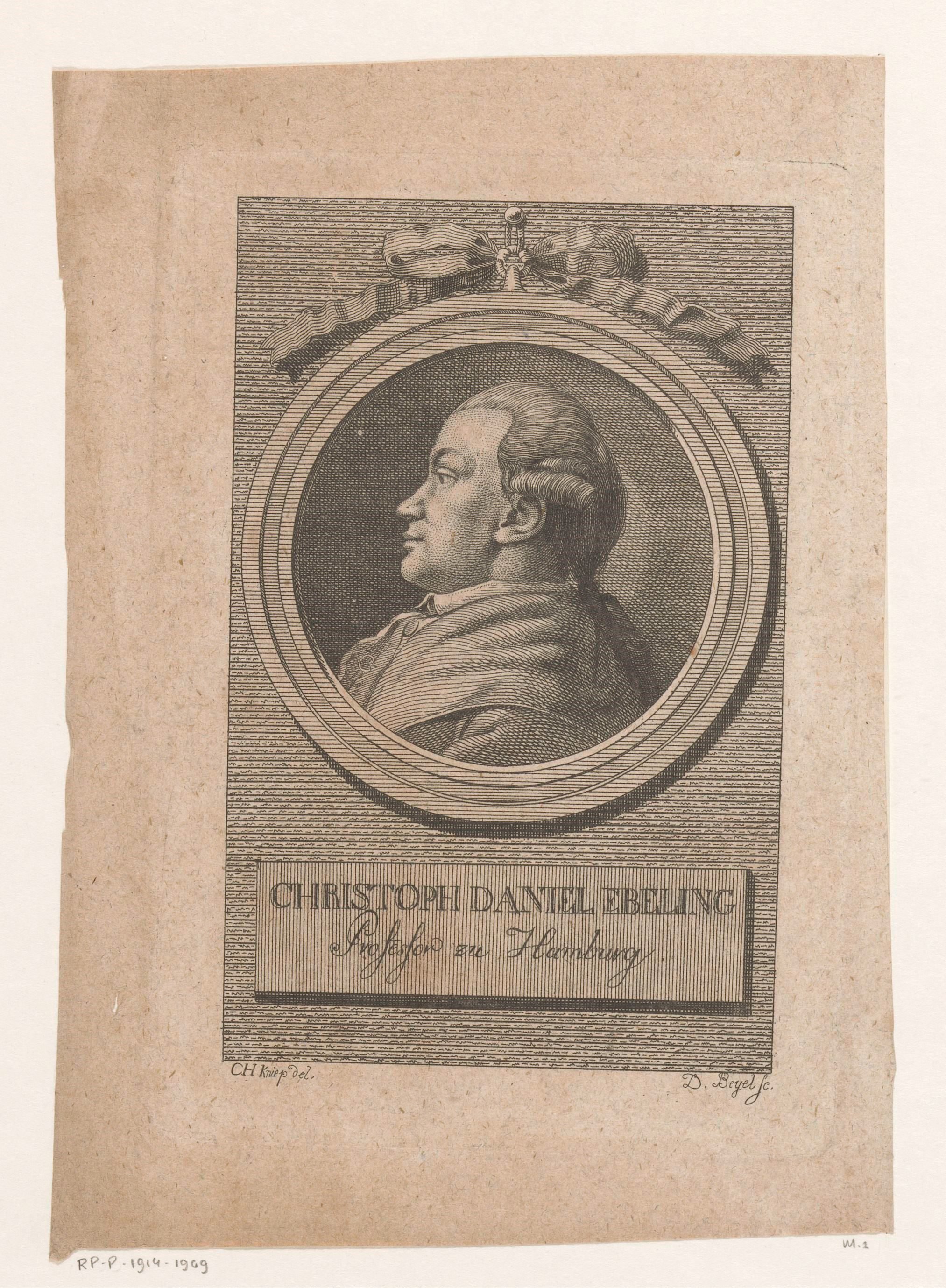 Portret van Christoph Daniel Ebeling
