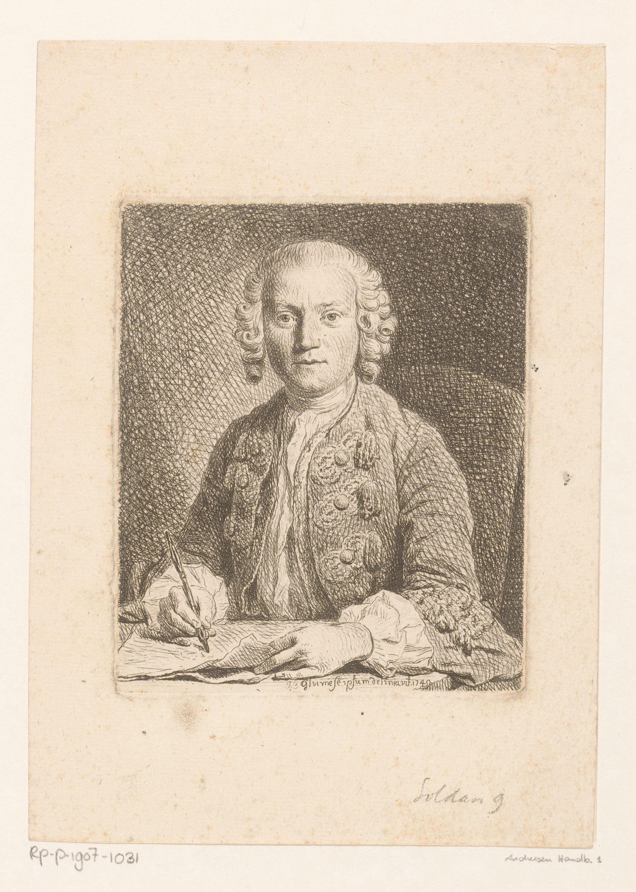Zelfportret van Johann Gottlieb Glume
