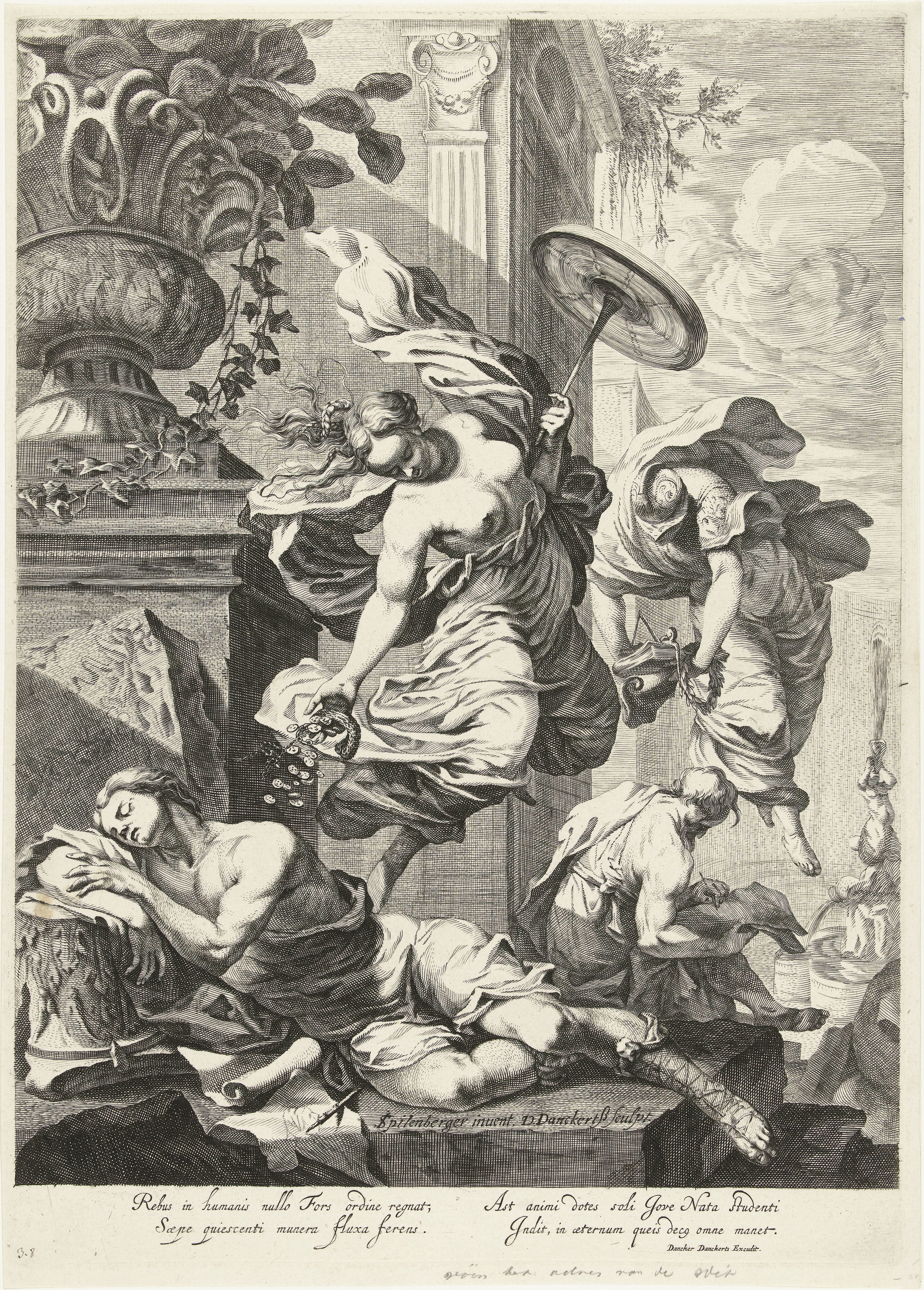 Allegorische voorstelling met Fortuna en Wetenschap