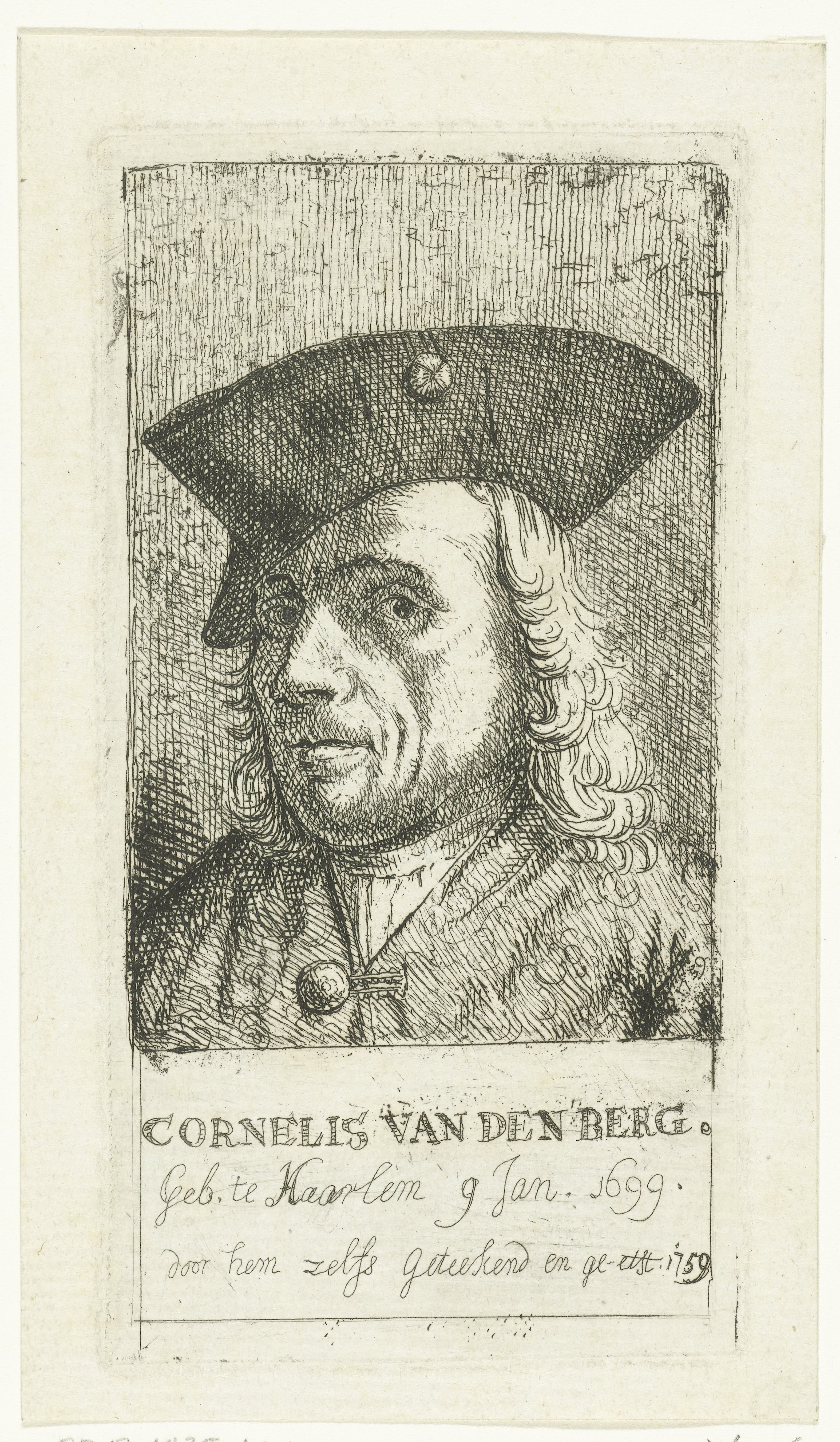 Zelfportret van kunstenaar Cornelis van den Berg