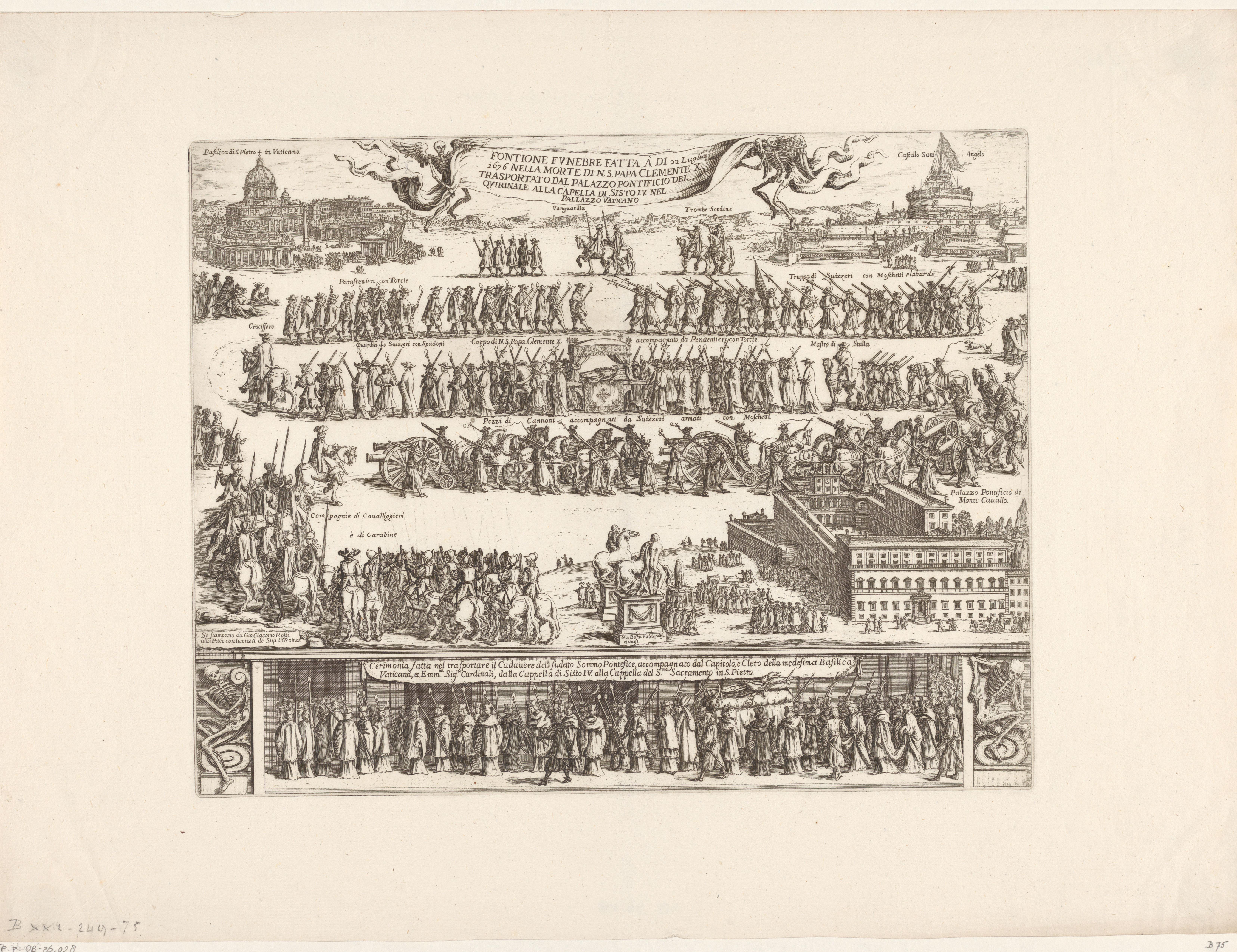 Begrafenisstoet van paus Clemens X