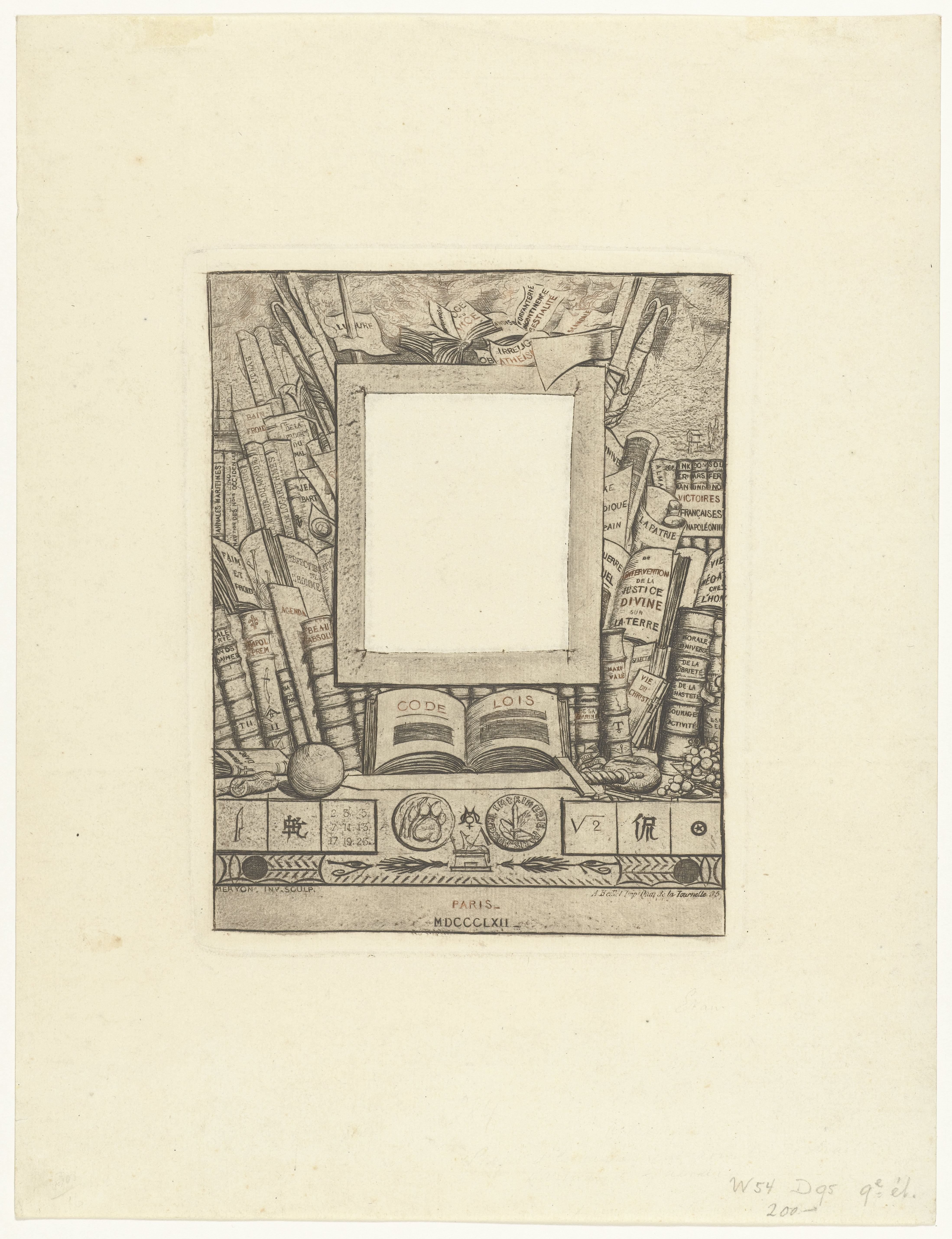 Omlijsting voor portret van Armand Guéraud