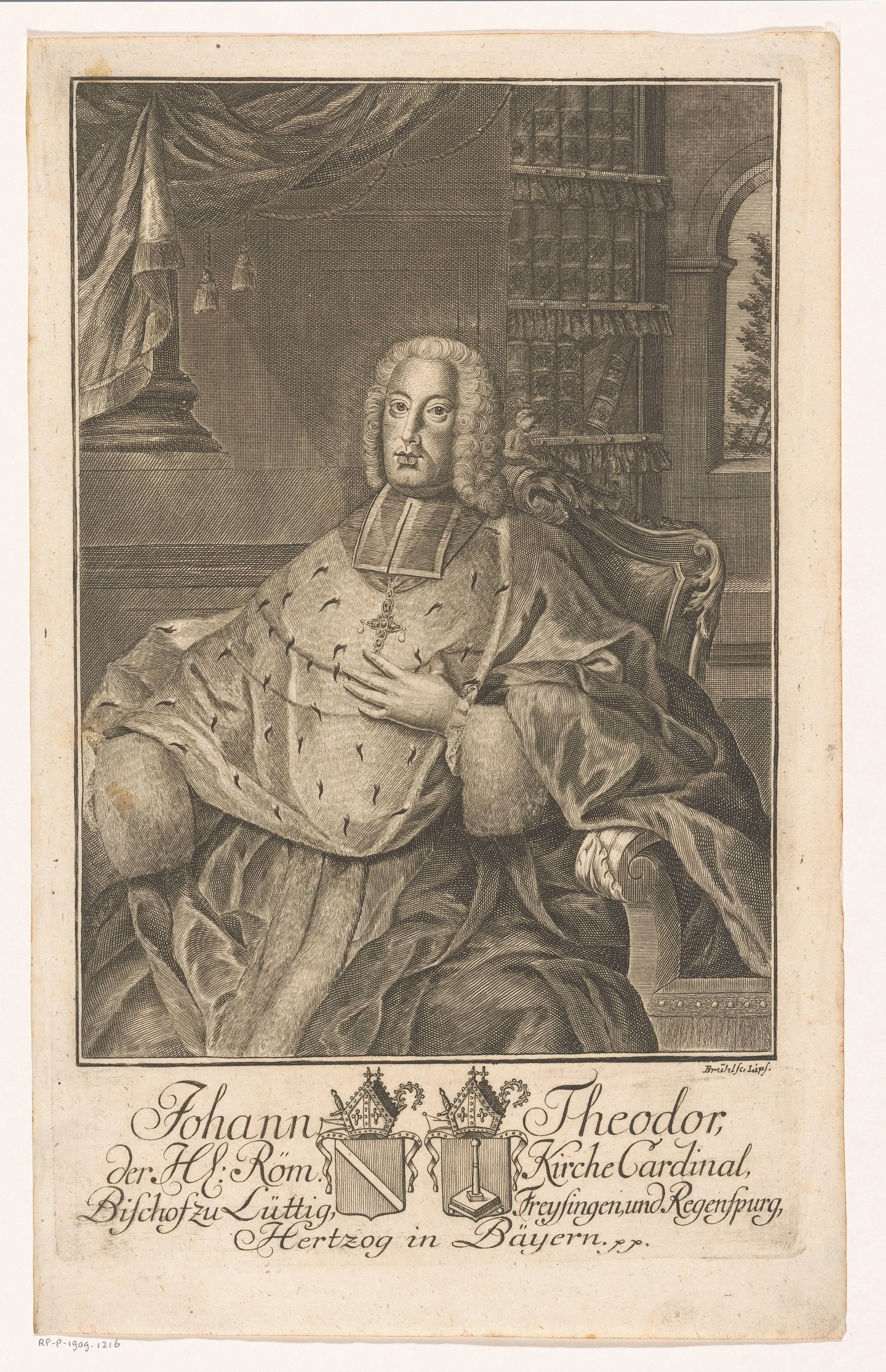 Portret van Johann Theodor von Bayern, bisschop van Regensburg en Luik