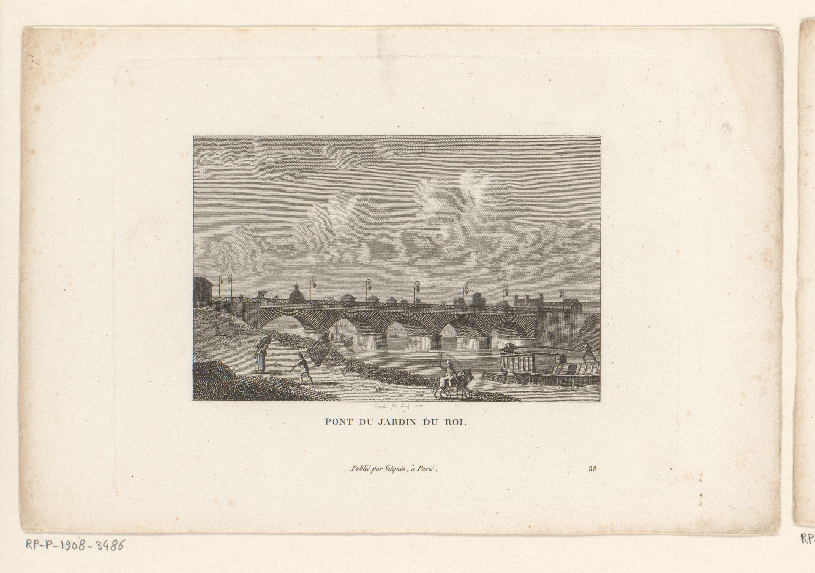 Gezicht op de pont du Jardin du Roi te Parijs
