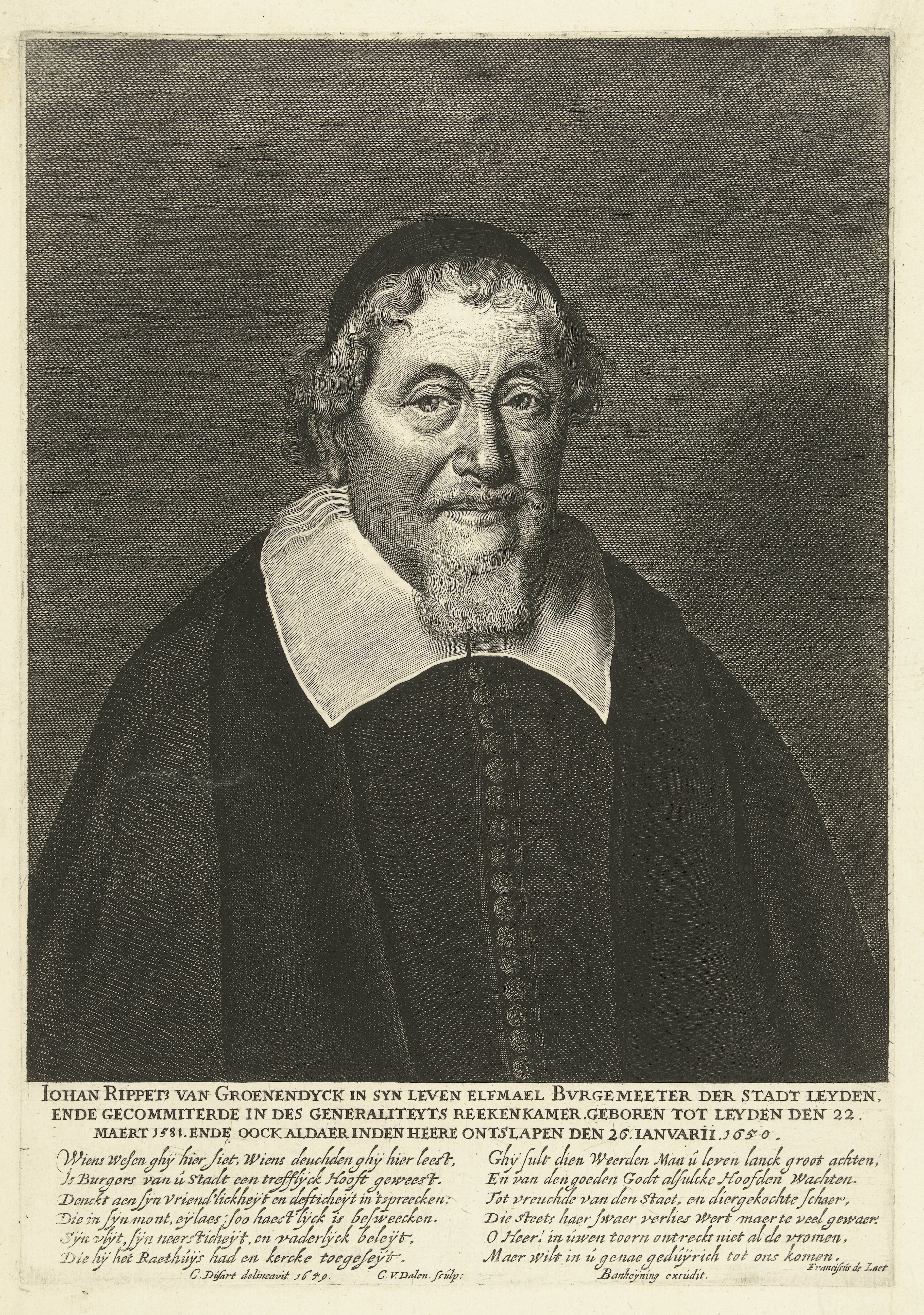 Portret van Johan Rippertsz. van Groenendijck op 69-jarige leeftijd