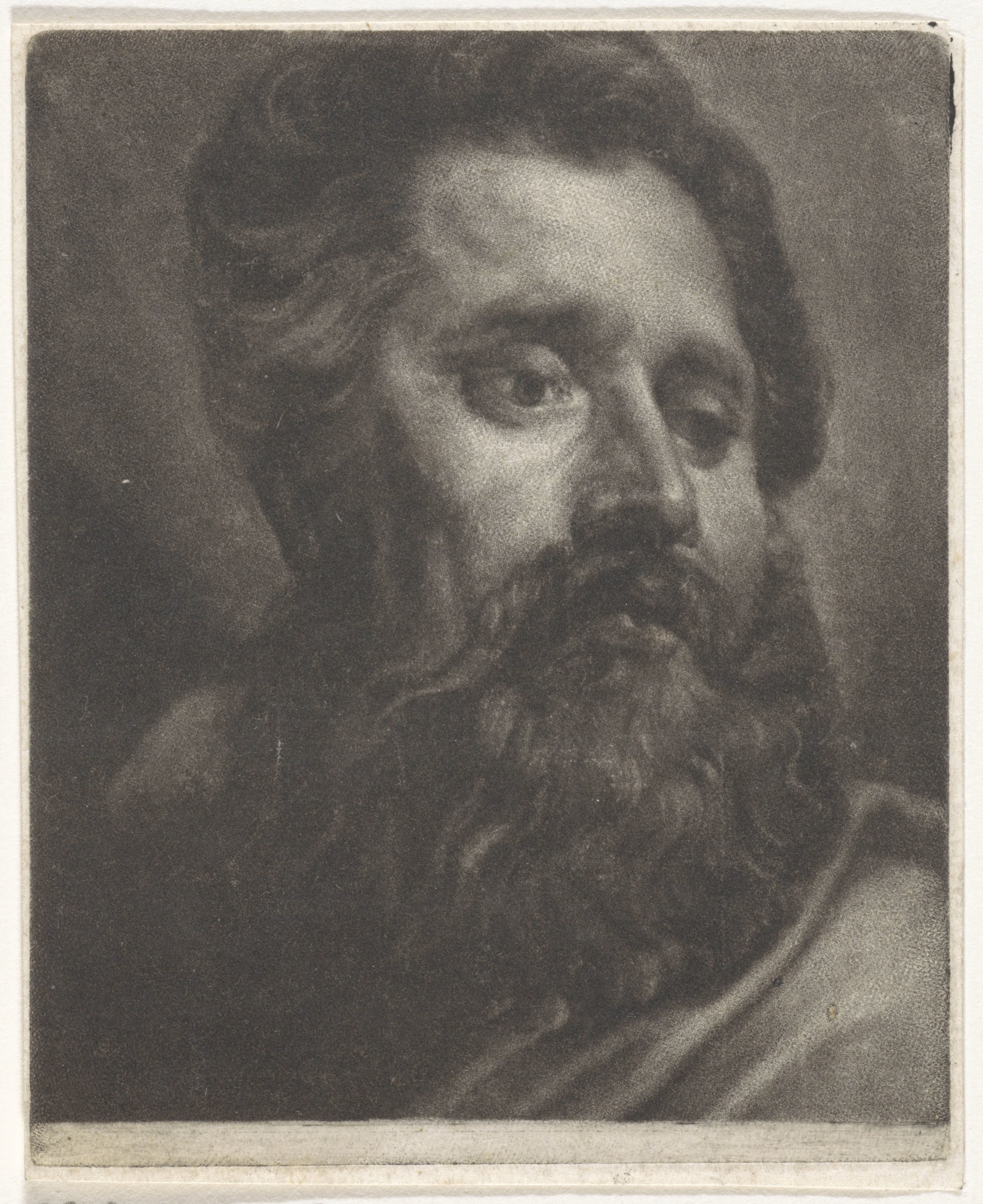 Kop van een man met een baard