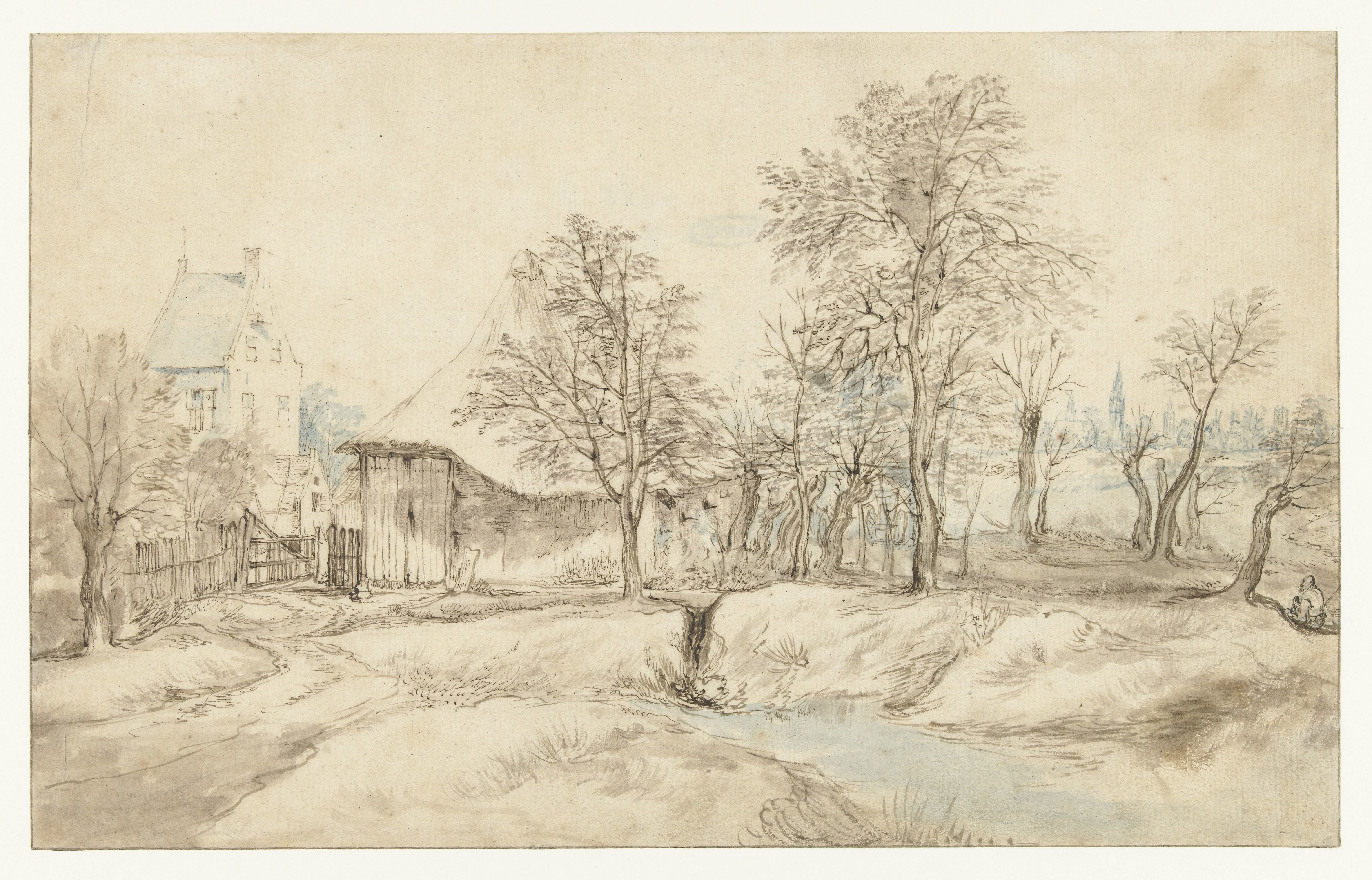 Hoeve tussen bomen