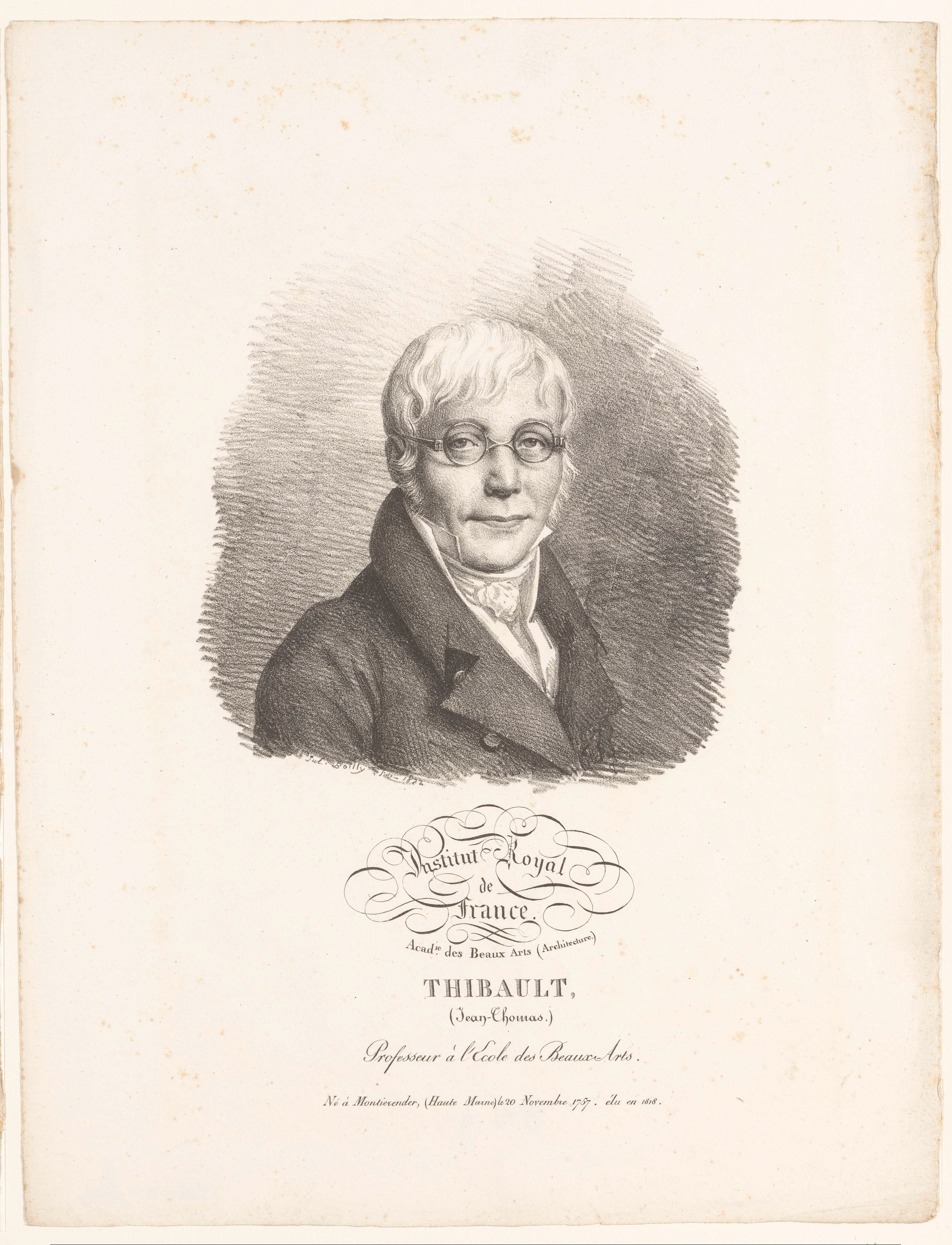 Portret de kunstenaar Jean-Thomas Thibault
