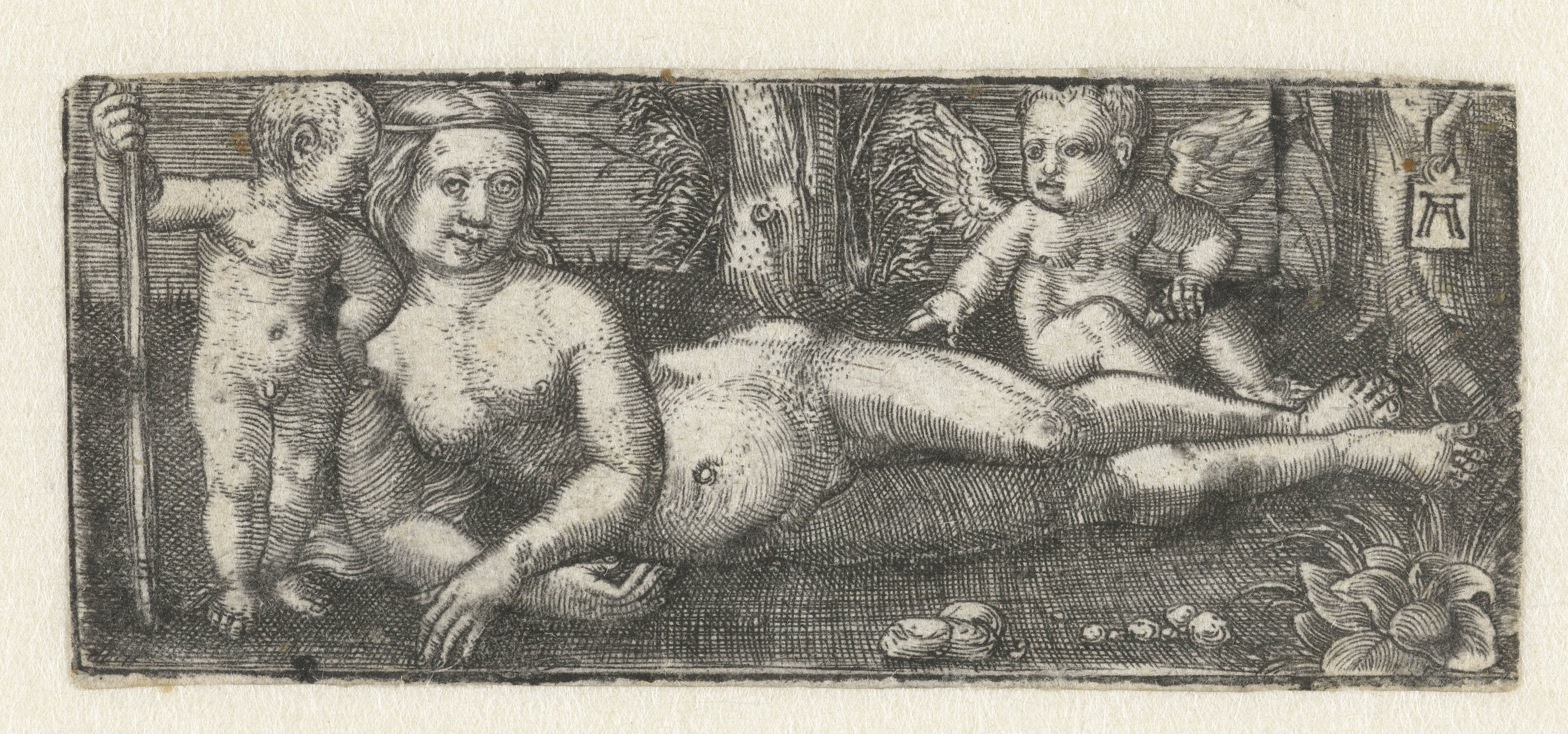 Liggende Venus met twee putti