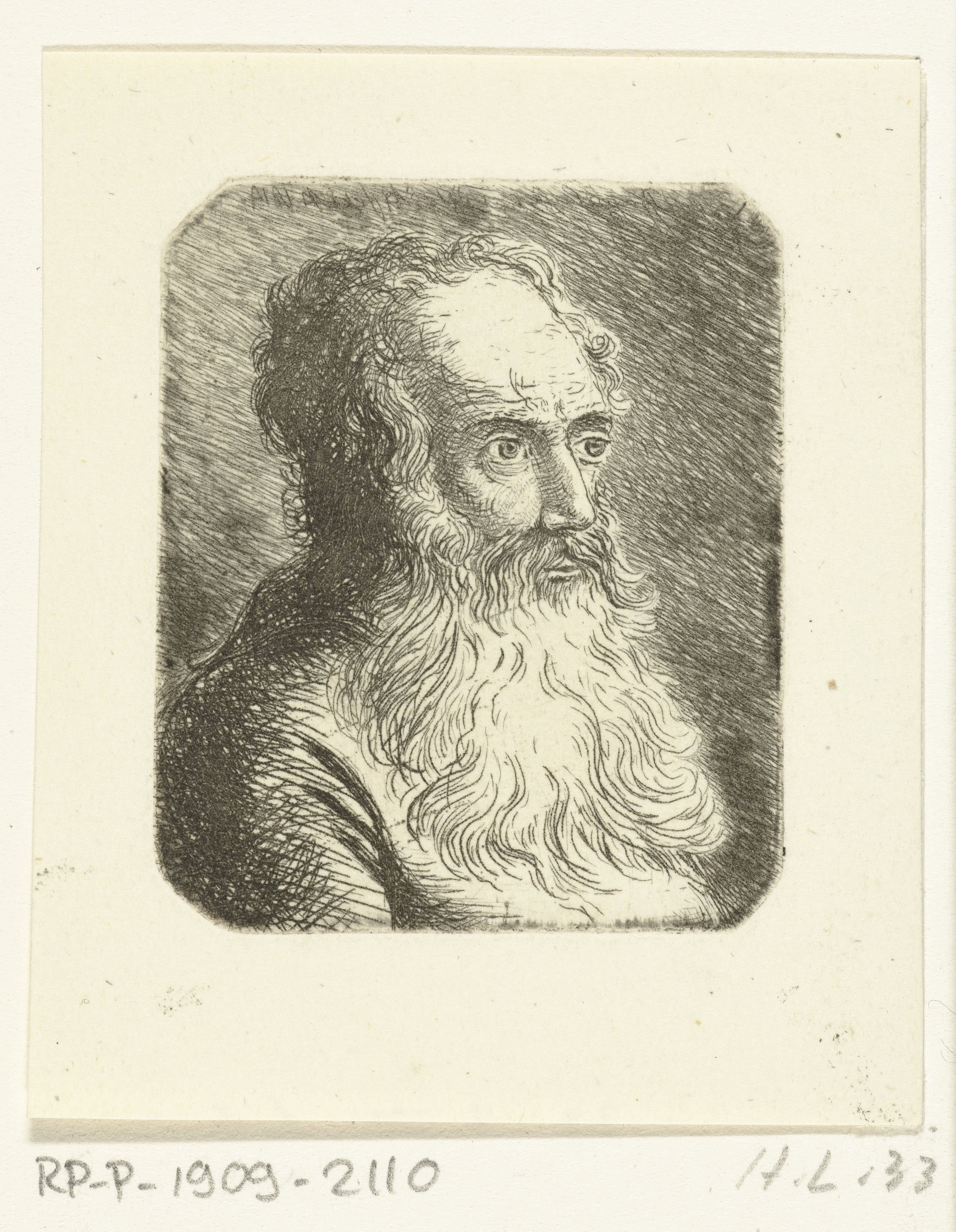 Portretbuste van een oude man met baard