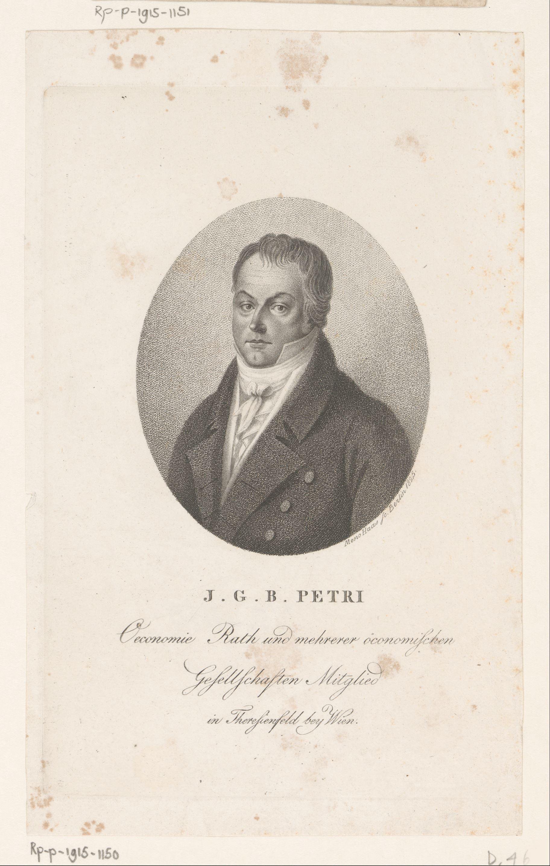 Portret van J. G. B. Petri