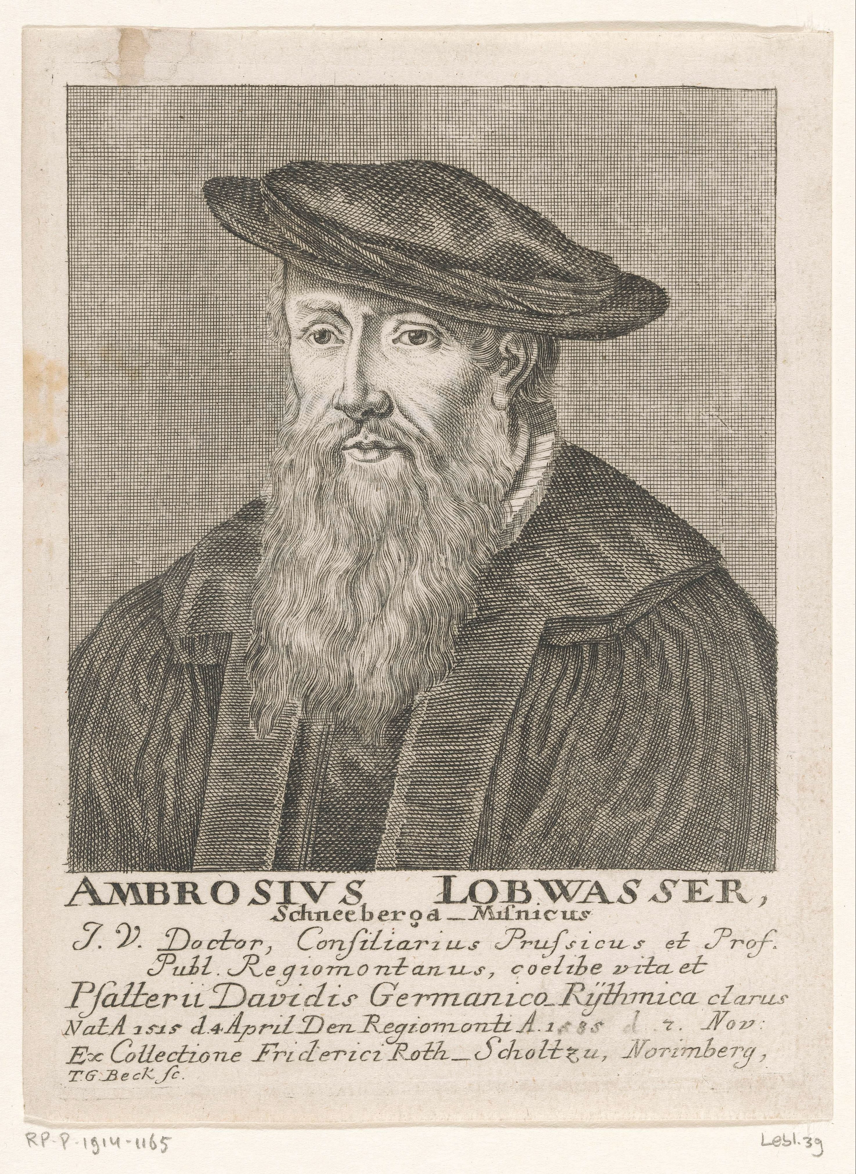 Portret van Ambrosius Lobwasser