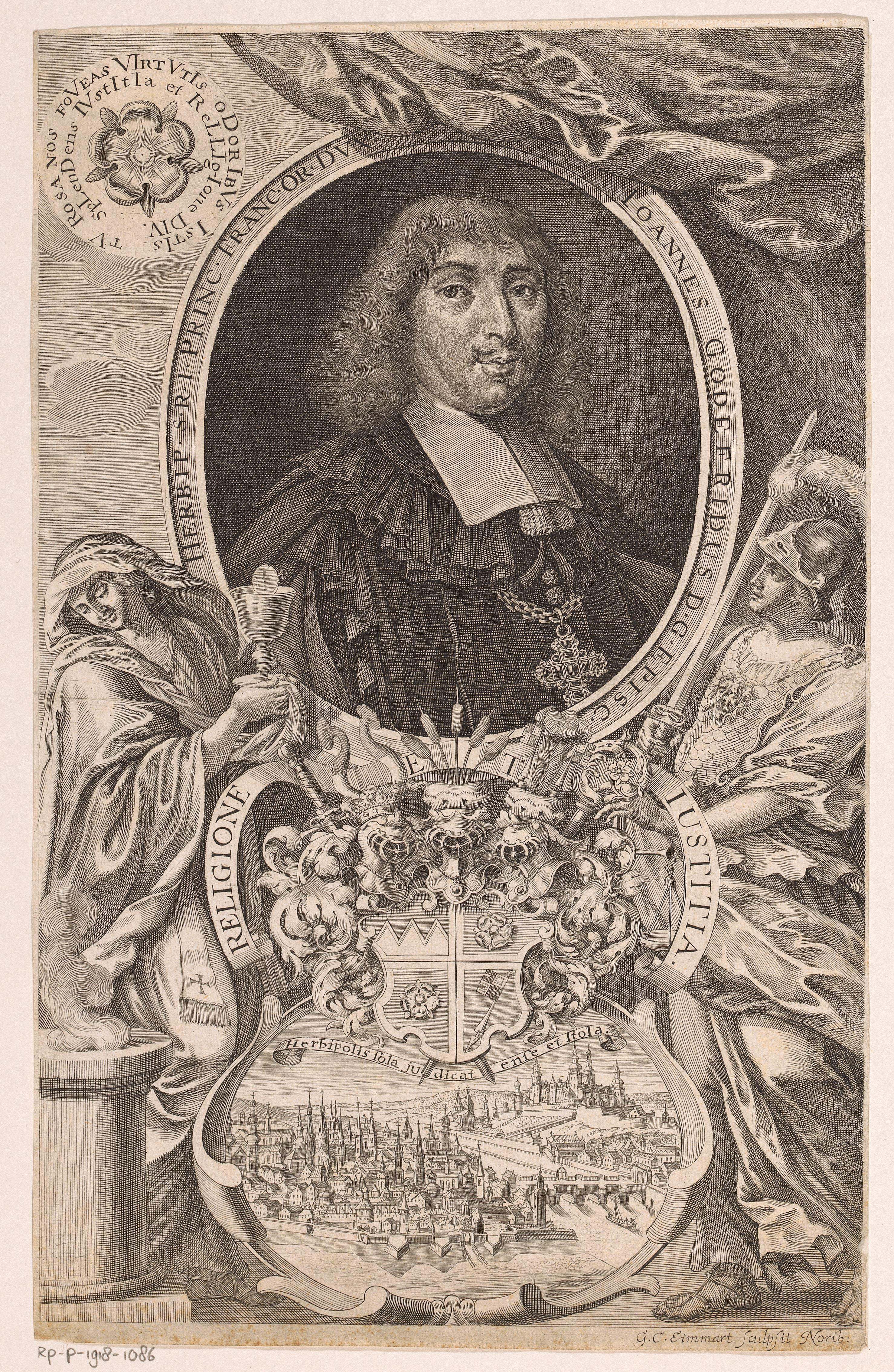 Portret van Johann Gottfried von Guttenberg