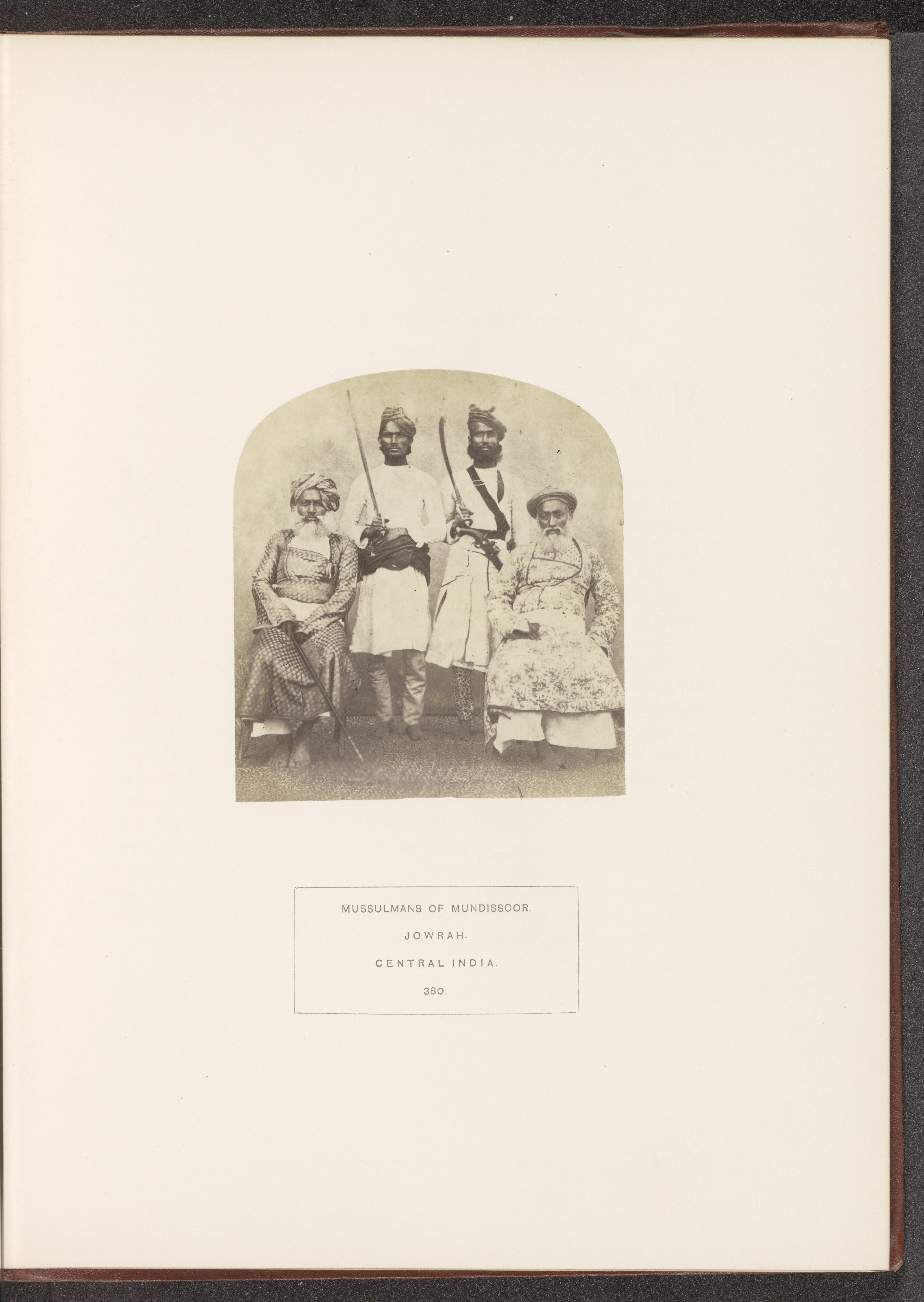 Portrait of four unknown Islamic men from Jaora, Madhya Pradesh, India