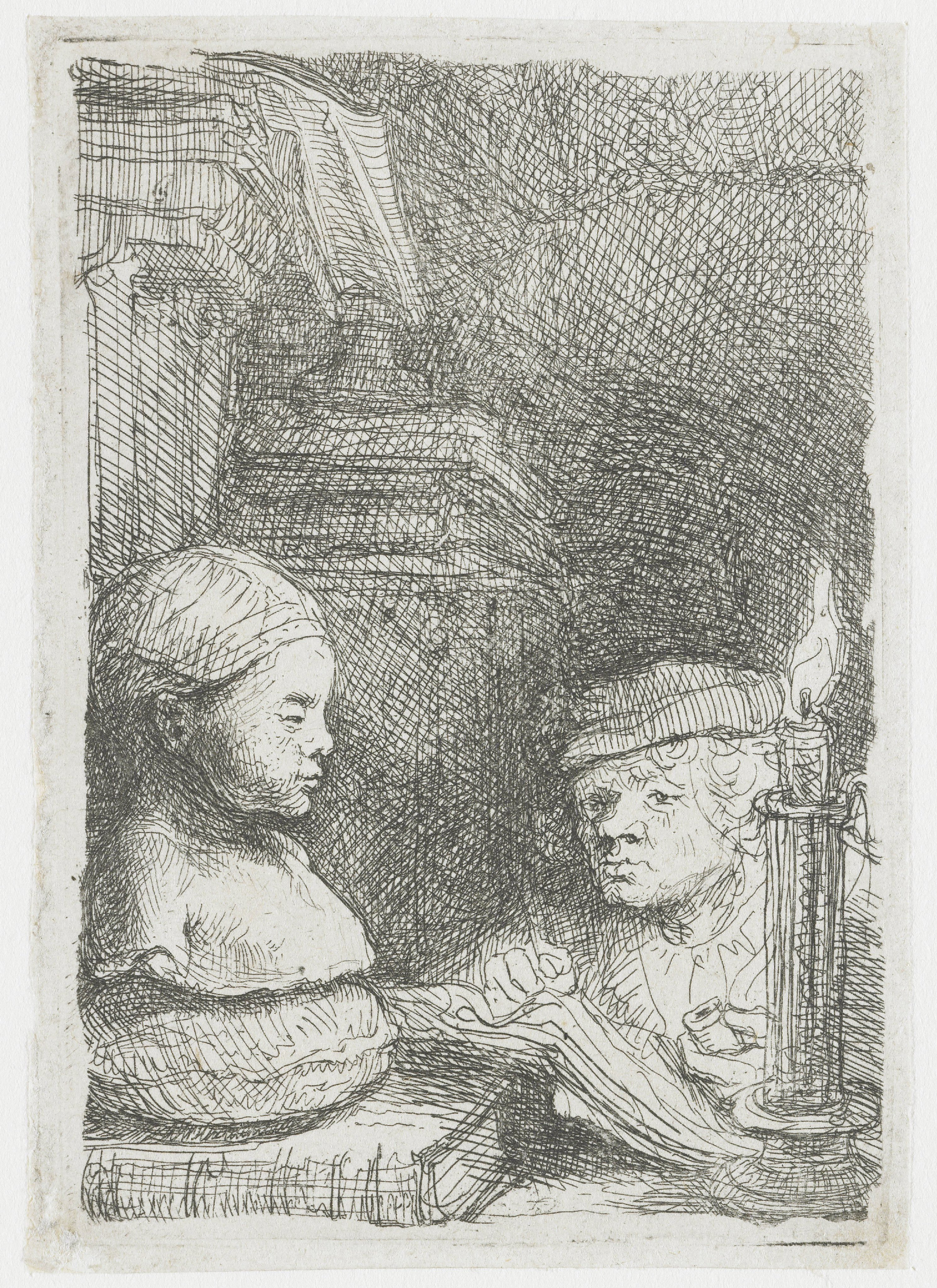 Man drawing from a cast