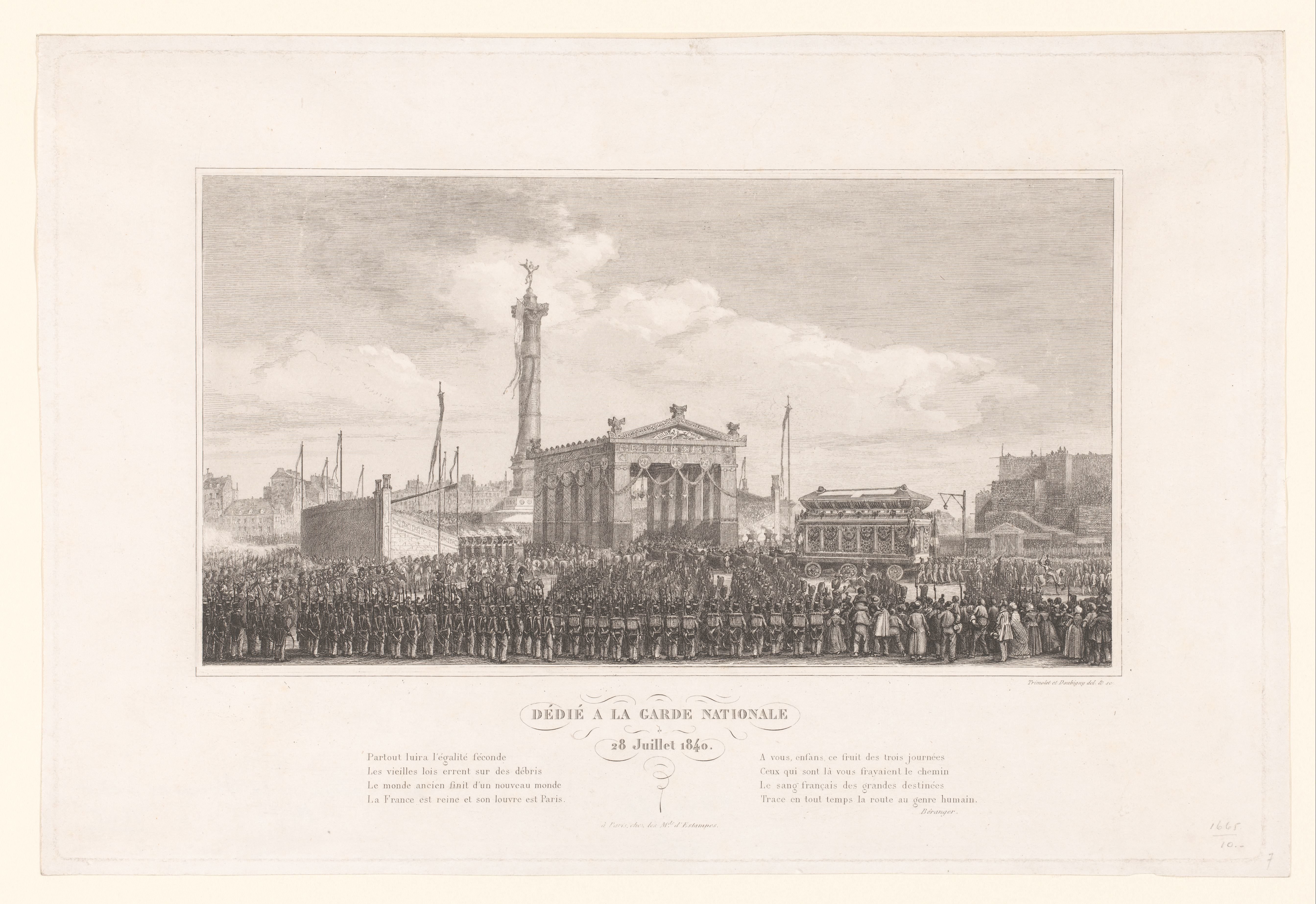 Inhuldiging van de Colonne de Juillet in Parijs