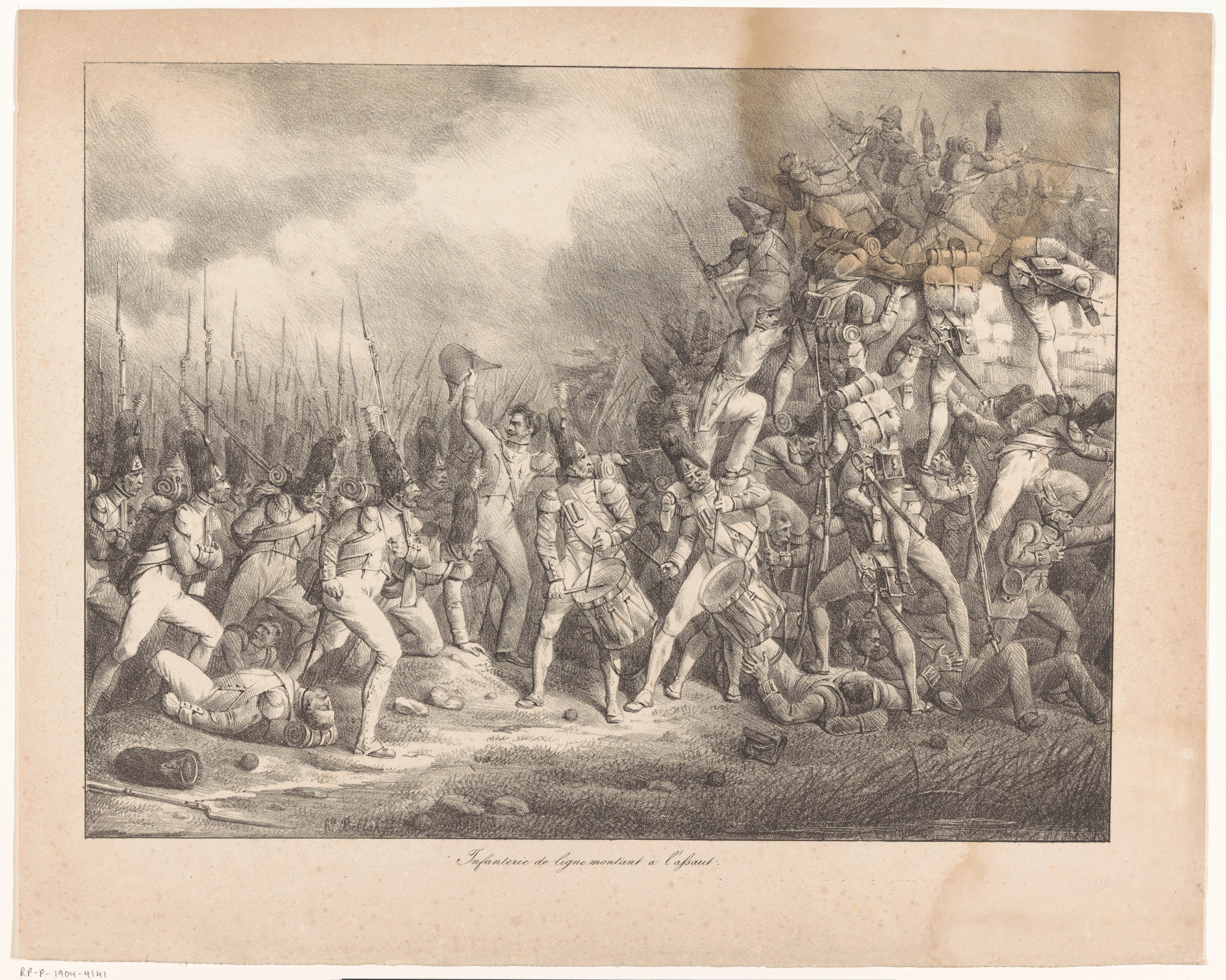 Infanteriesoldaten van de linie in de aanval