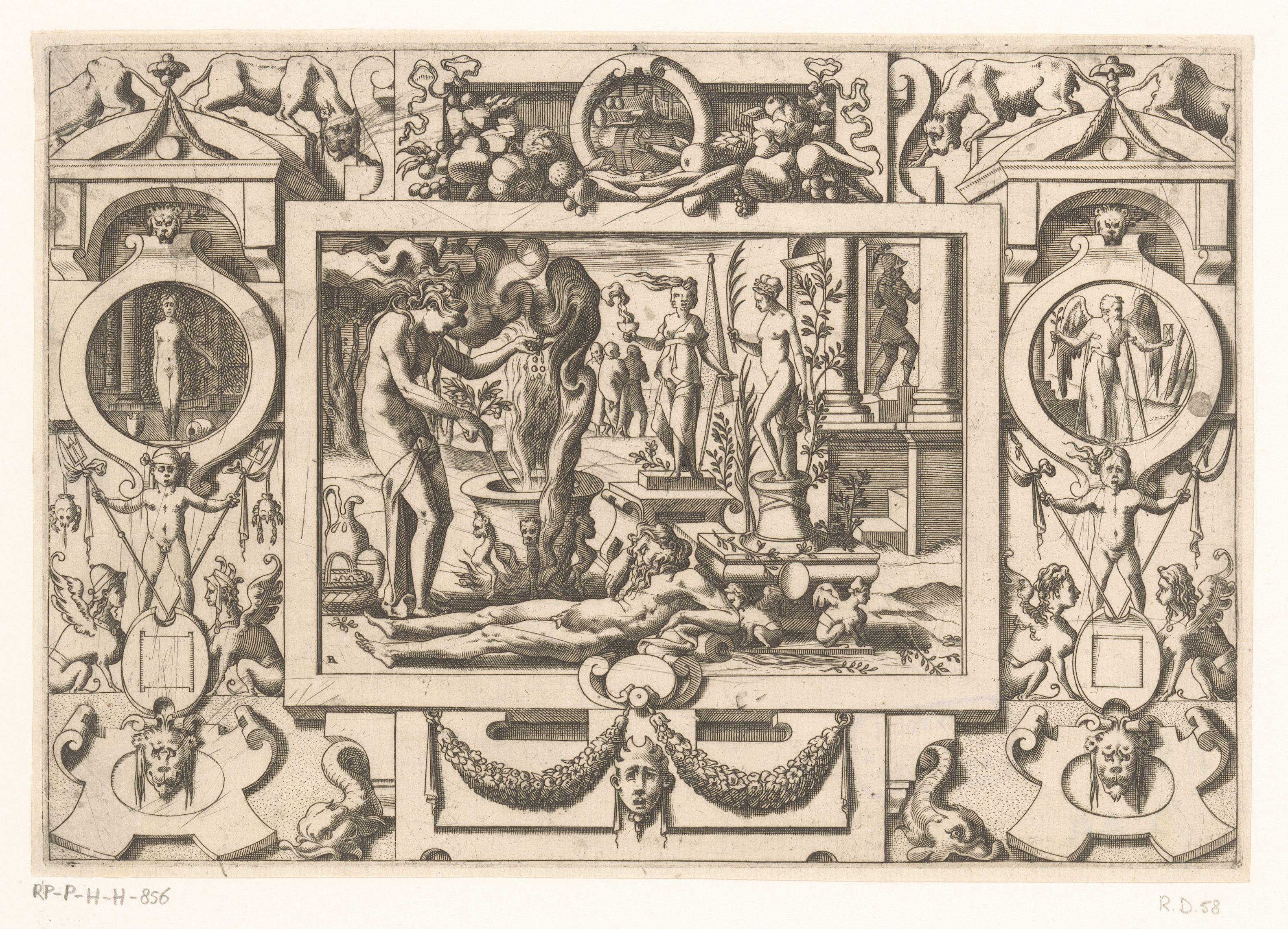 Medea kookt magische kruiden in een ketel voor Aeson