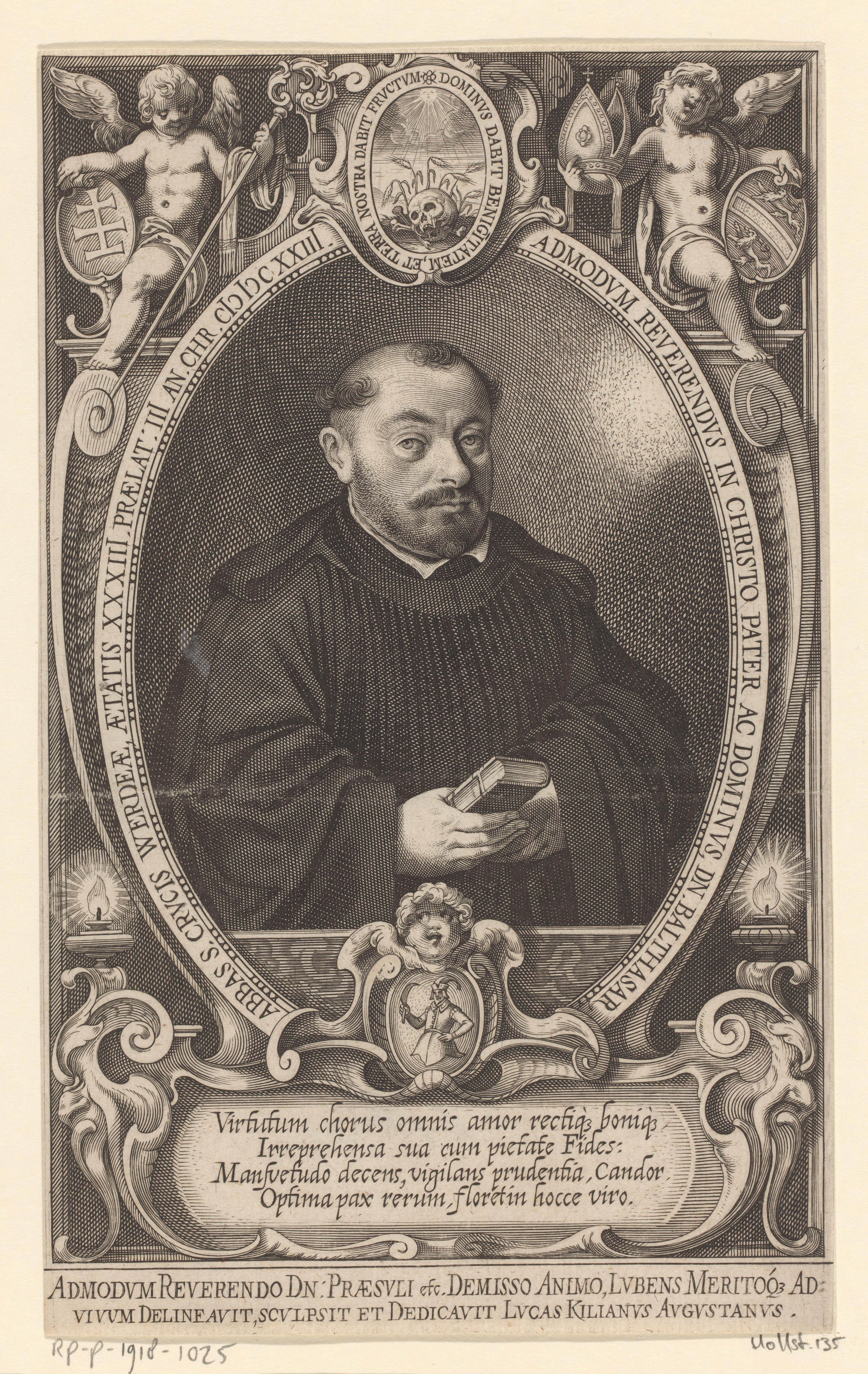 Portret van abt Balthasar op 33-jarige leeftijd