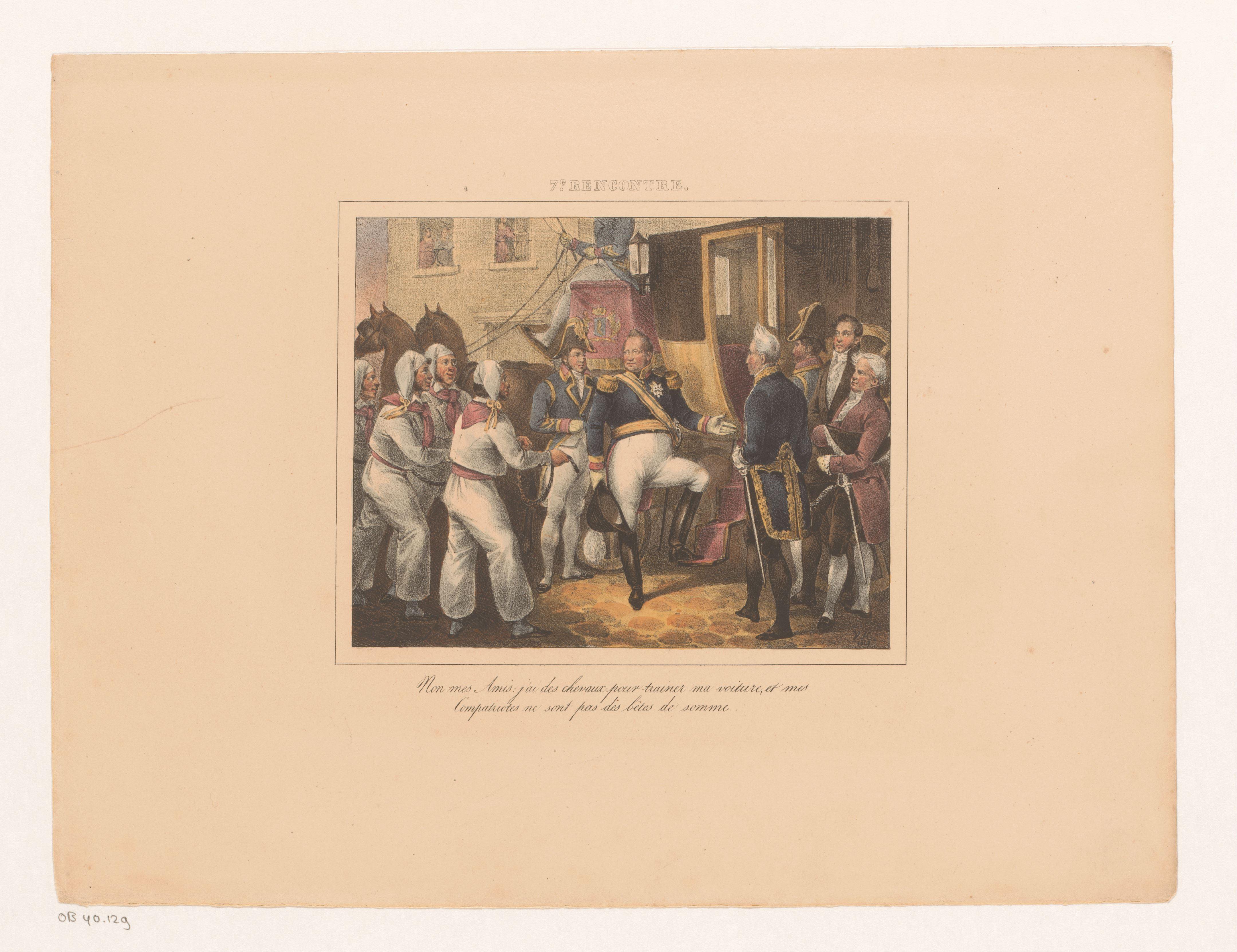 Koning Willem I weigert het aanbod van de kaailopers, 1829