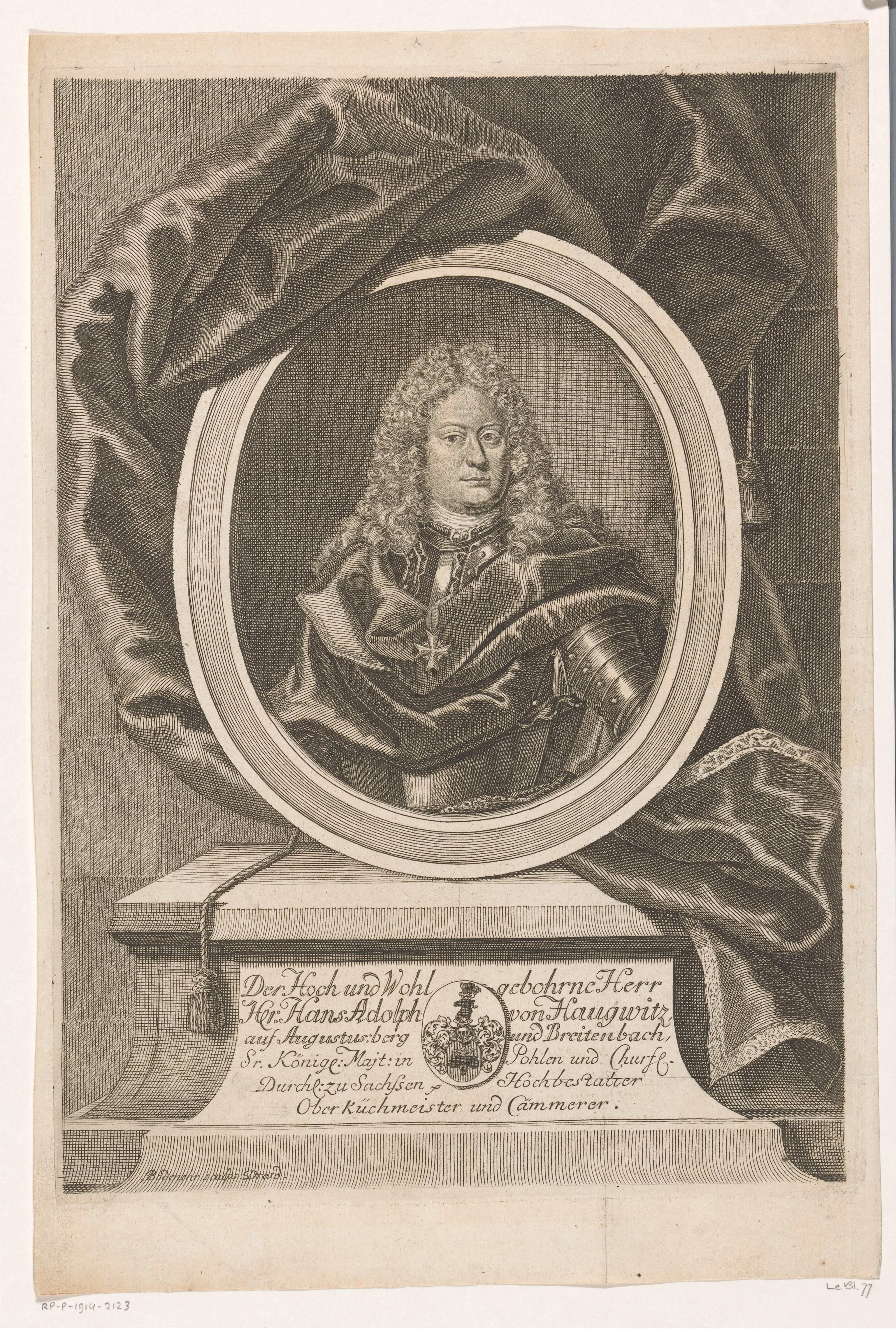Portret van Hans Adolph von Haugwitz