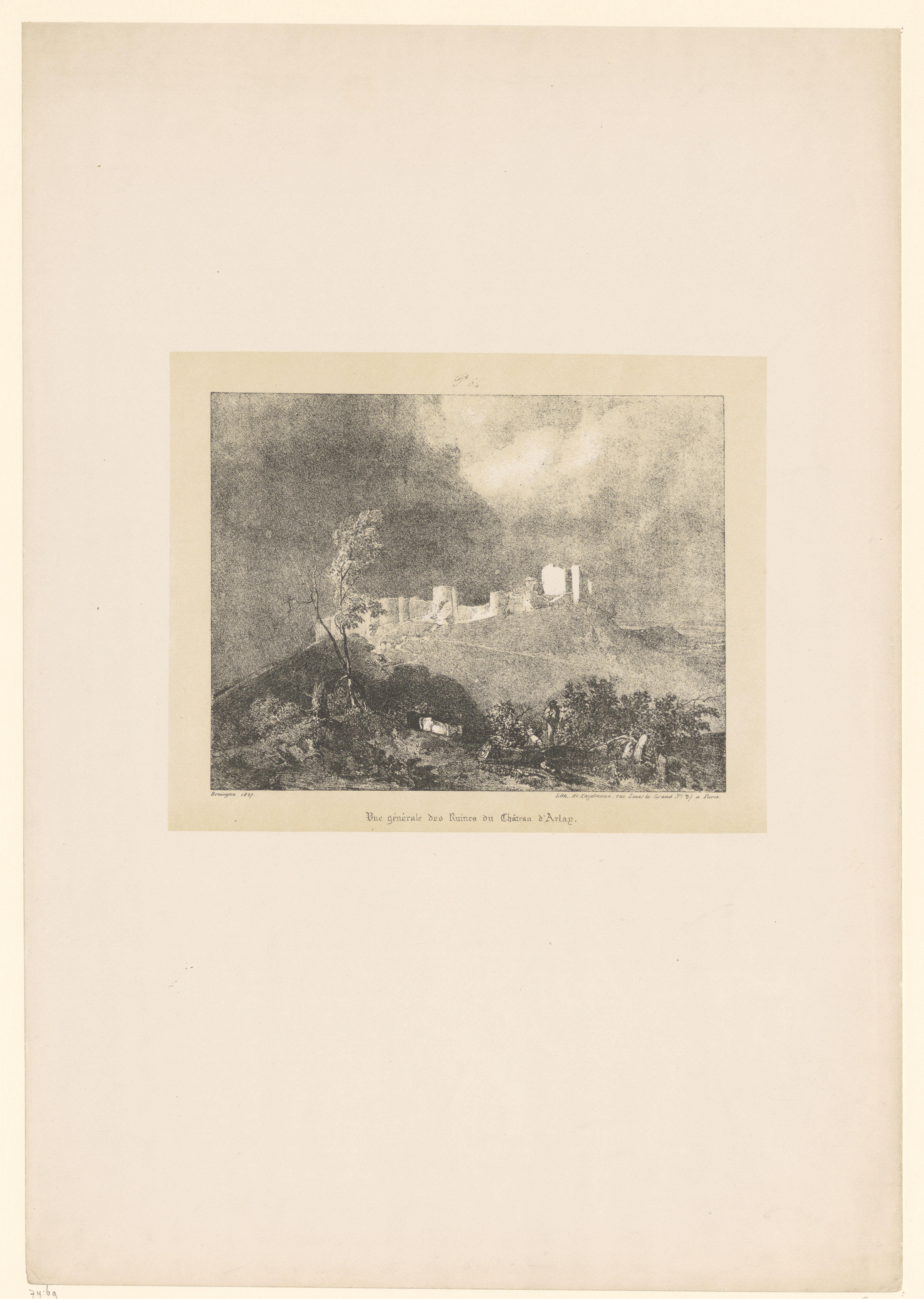 Gezicht op de ruïnes van het kasteel van Arlay