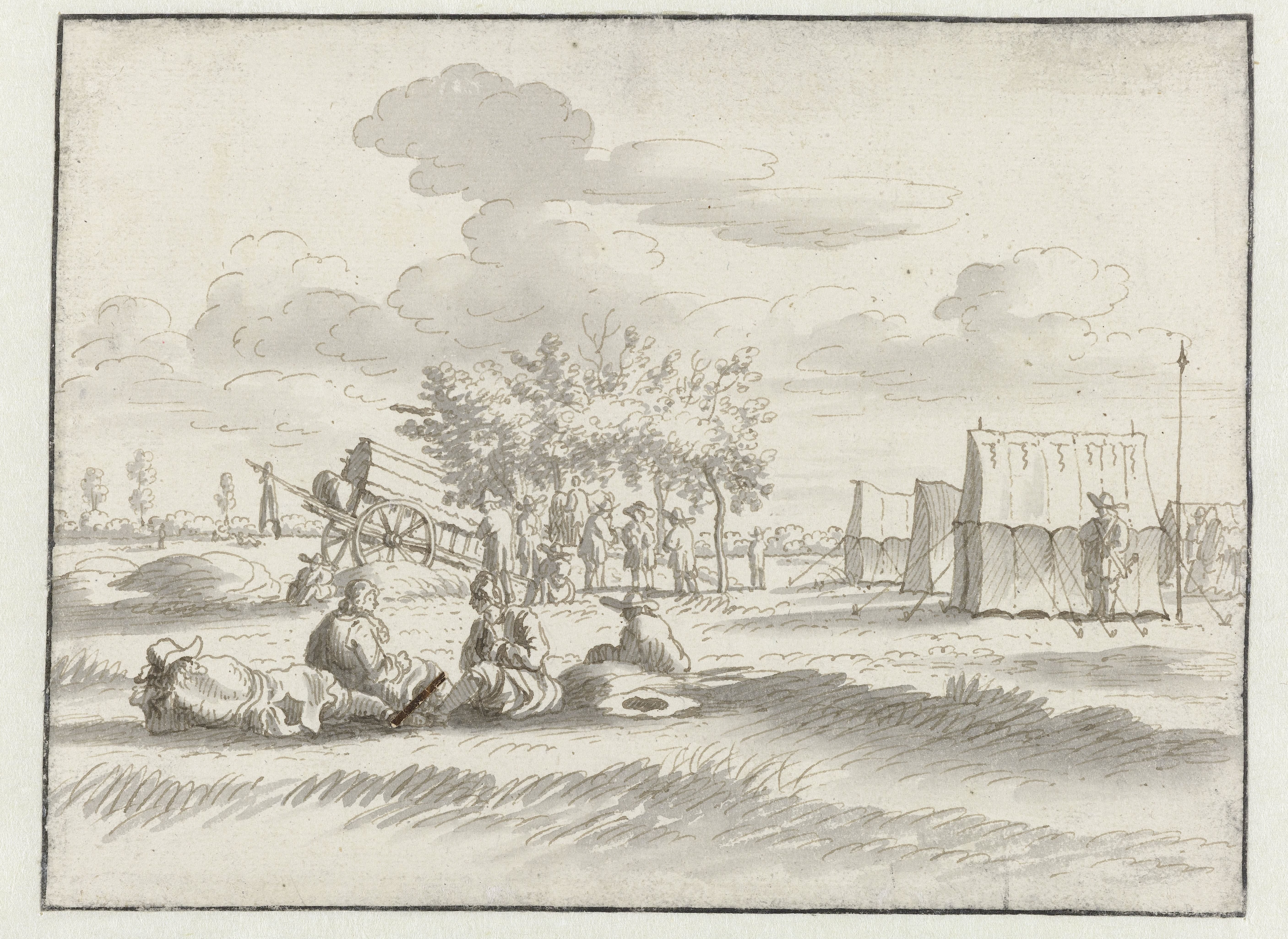 View of an Encampment of the Army of Willem III near Leuven