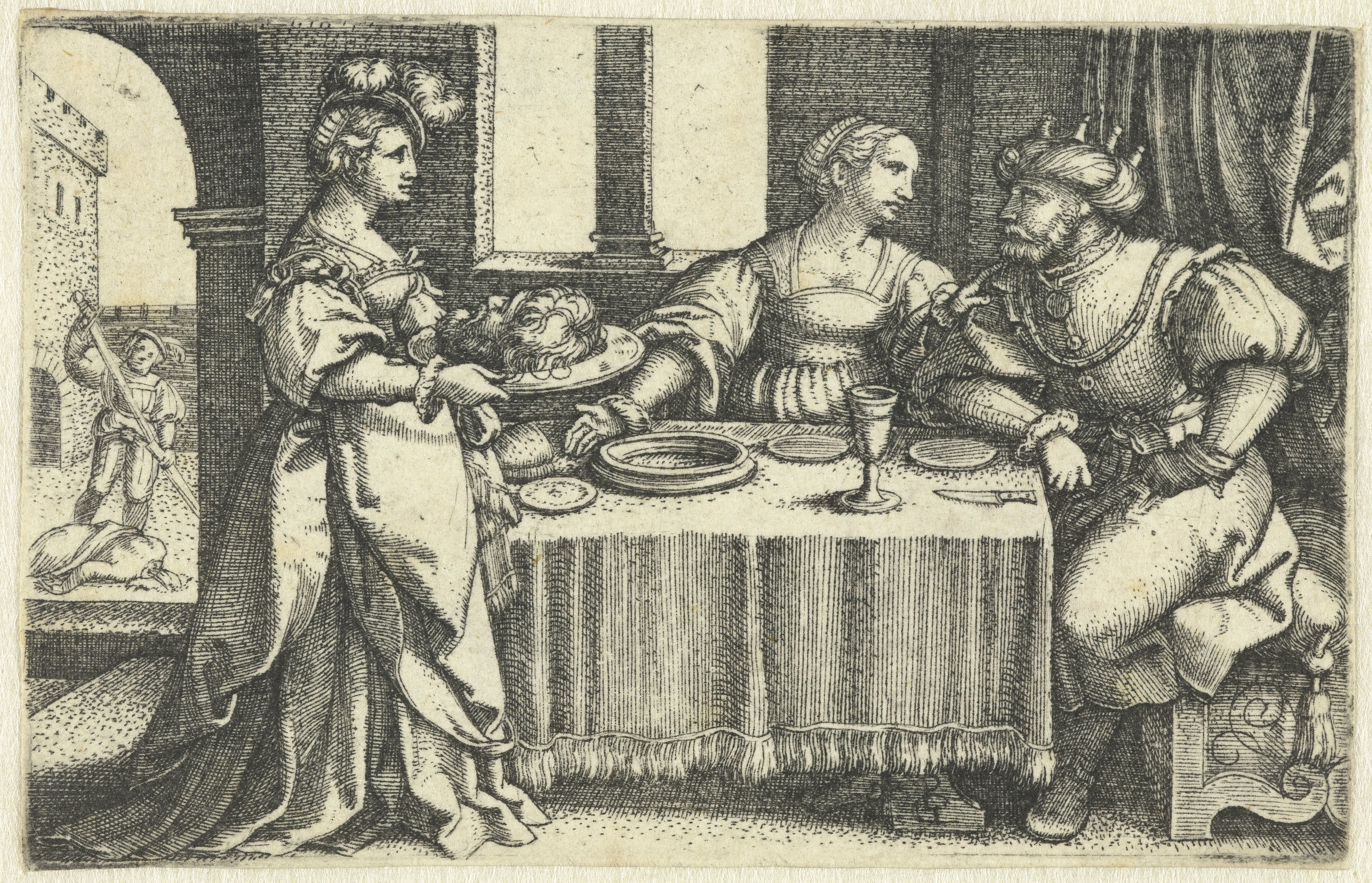 Salome brengt Herodias het hoofd van Johannes de Doper