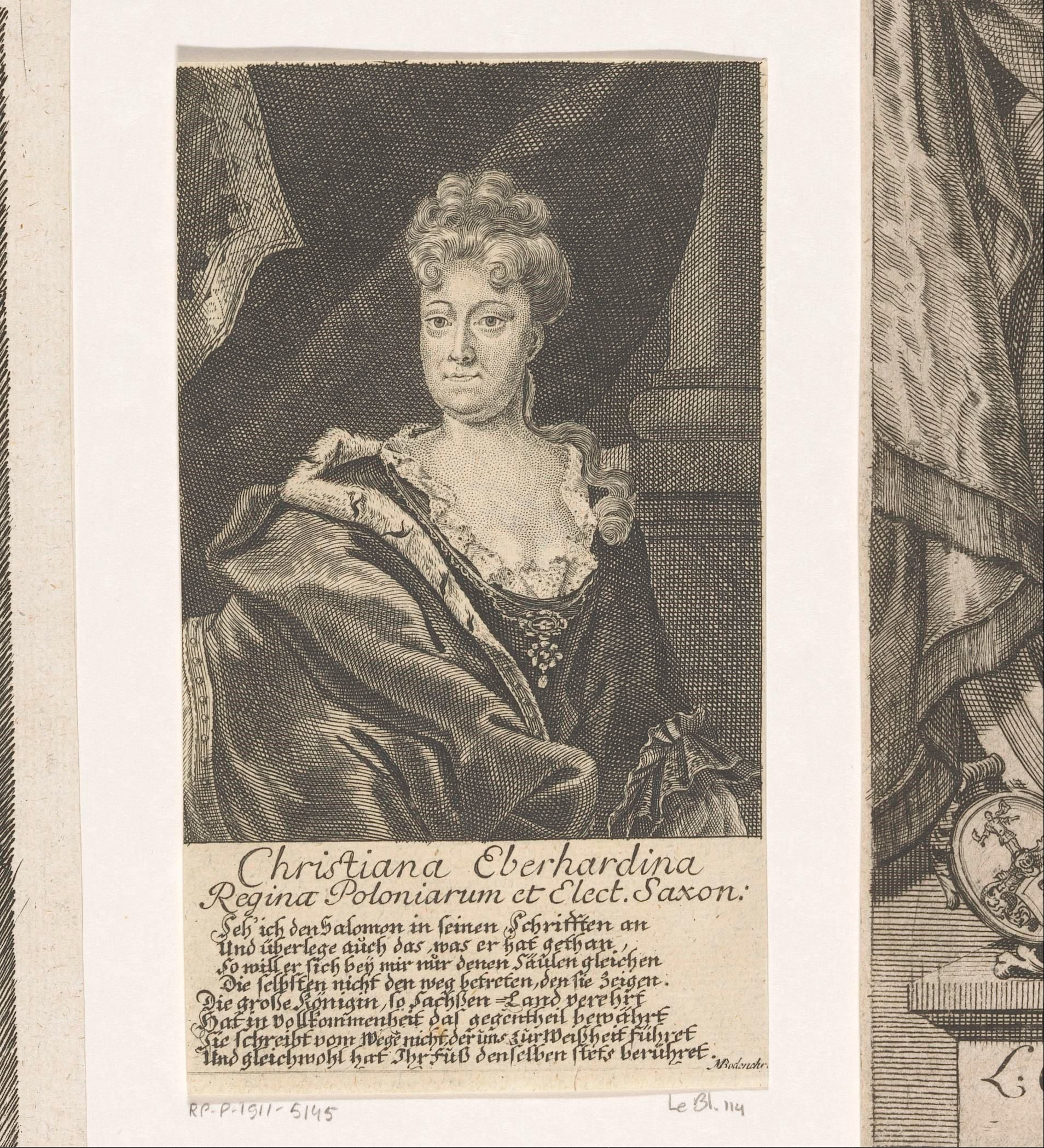 Portret van Christiane Eberhardine van Brandenburg-Bayreuth