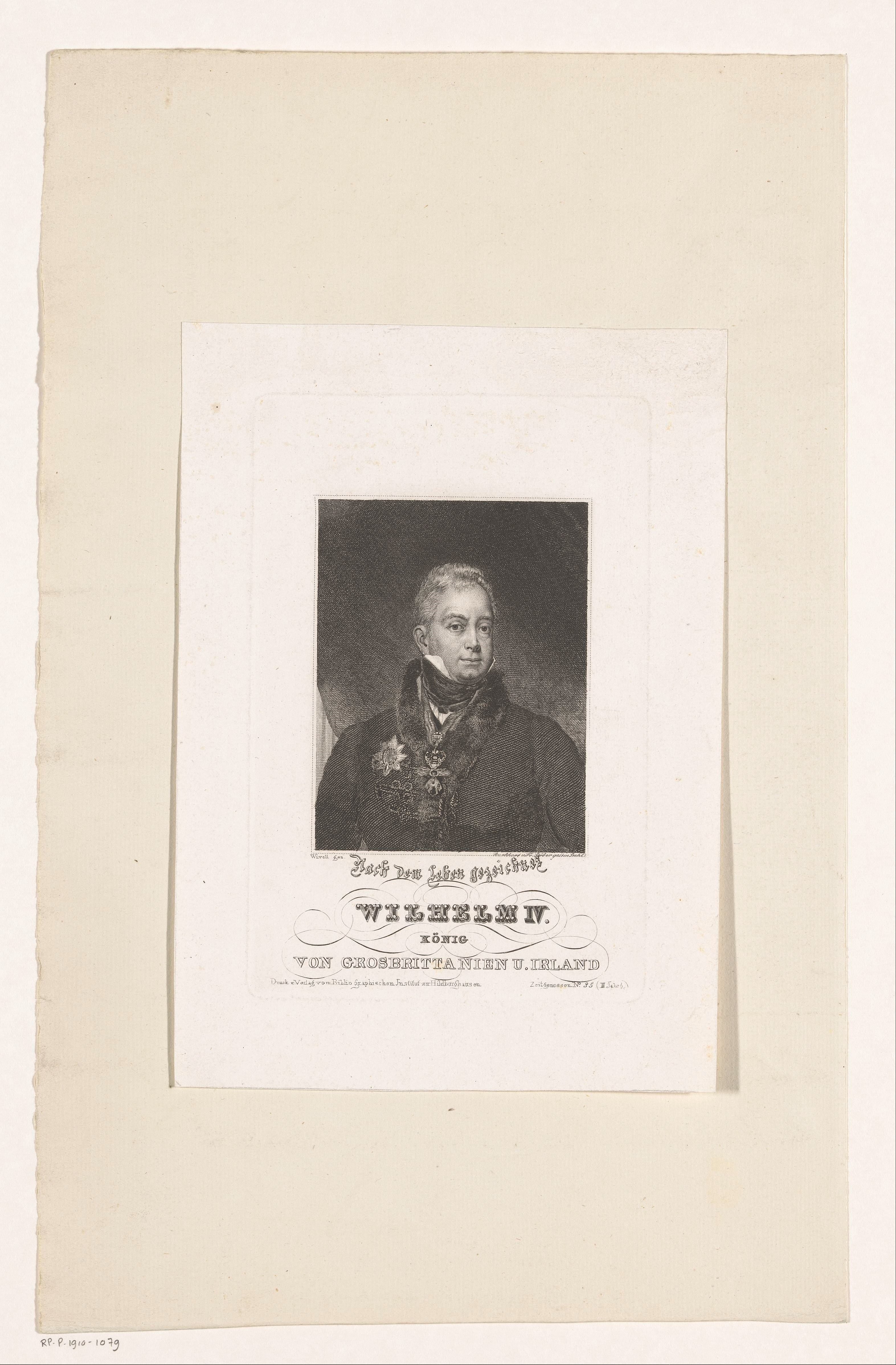 Portret van Willem IV Hendrik, koning van Groot-Brittannië en Hannover
