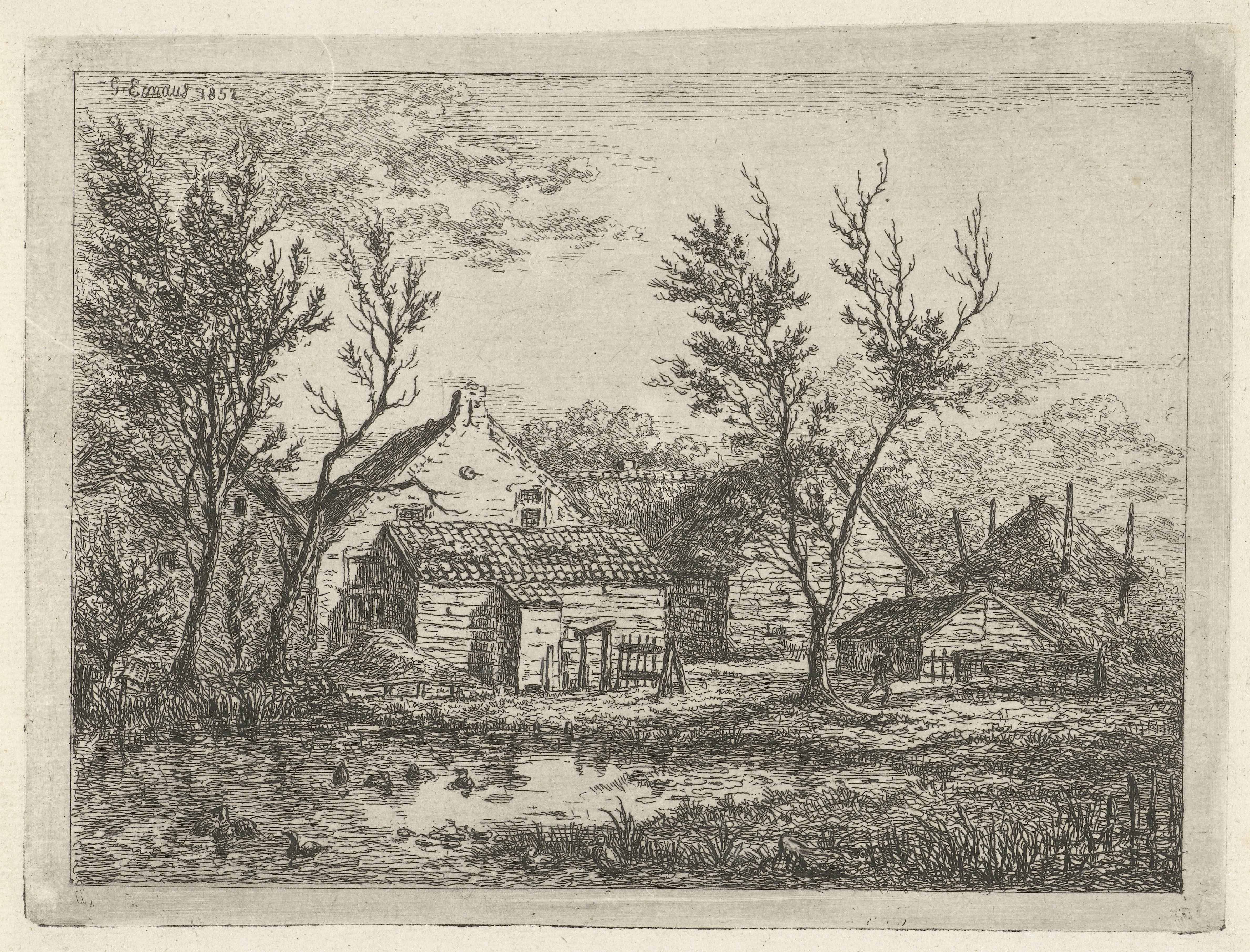 Boerderij met eendenpoel